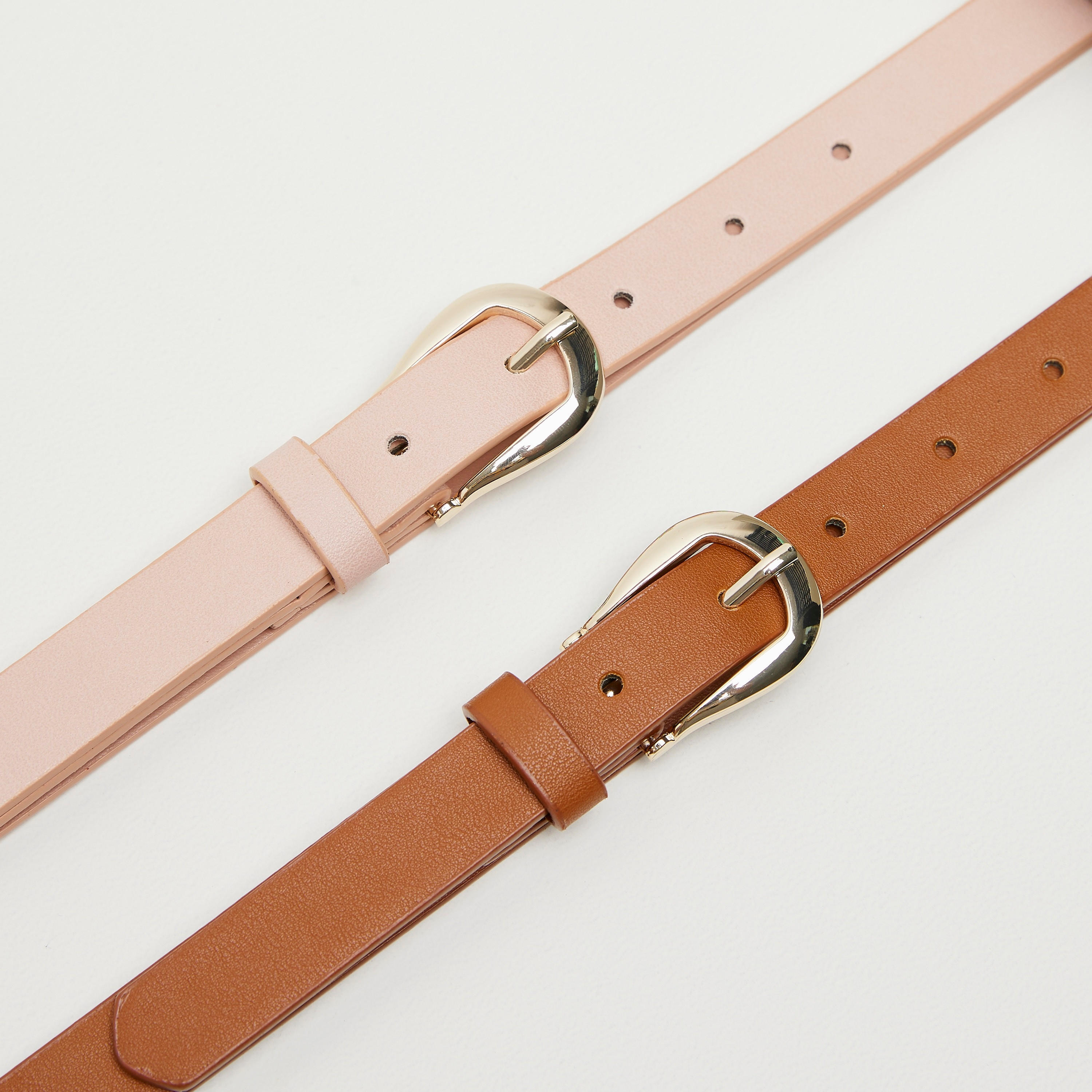حزام جلد بارز الملمس بإبزيم إغلاق بدبوس - طقم من قطعتين-women-clothingaccessories-belts-image-3