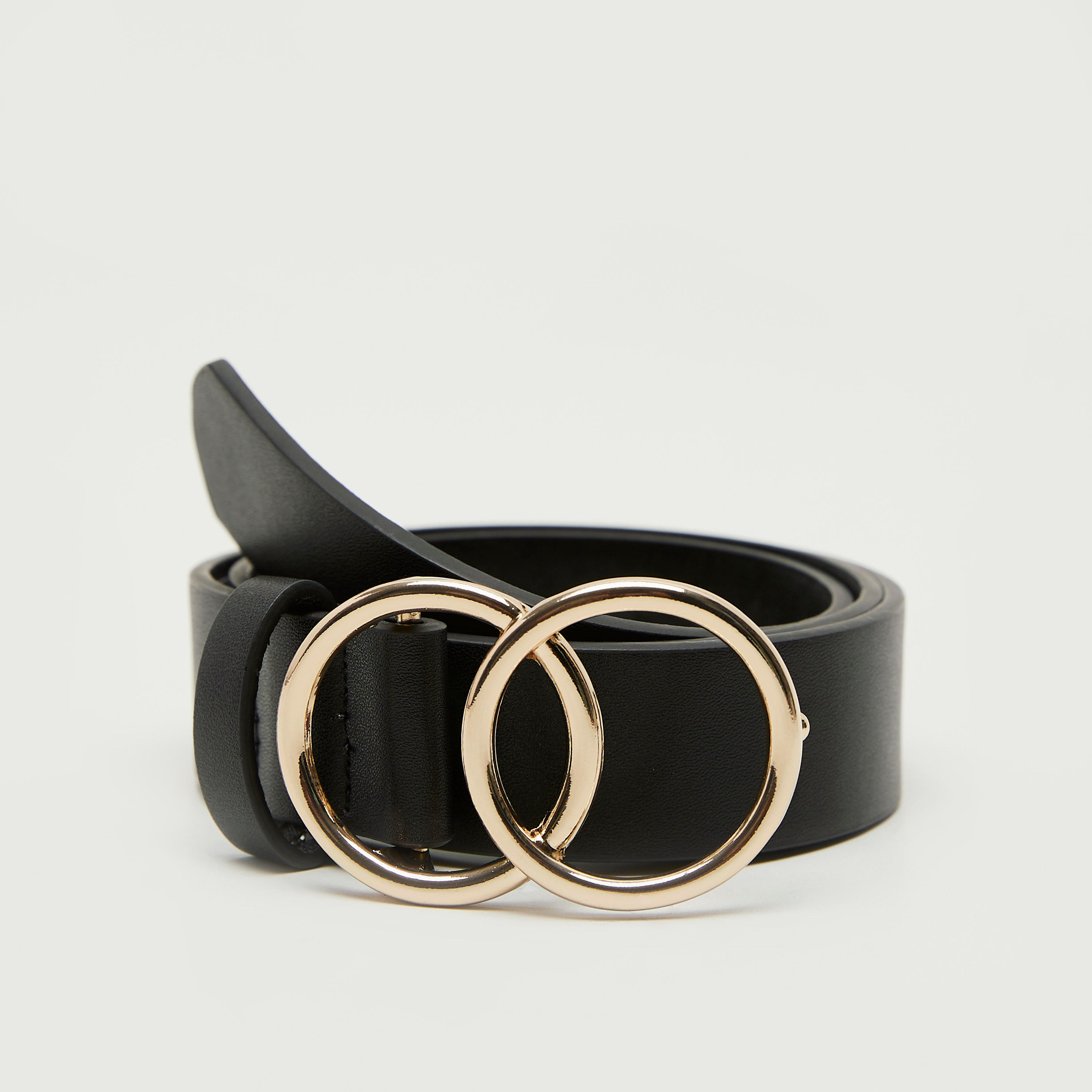 Solid Belt with Double Circle Metal Accent-women-clothingaccessories-belts-image-1