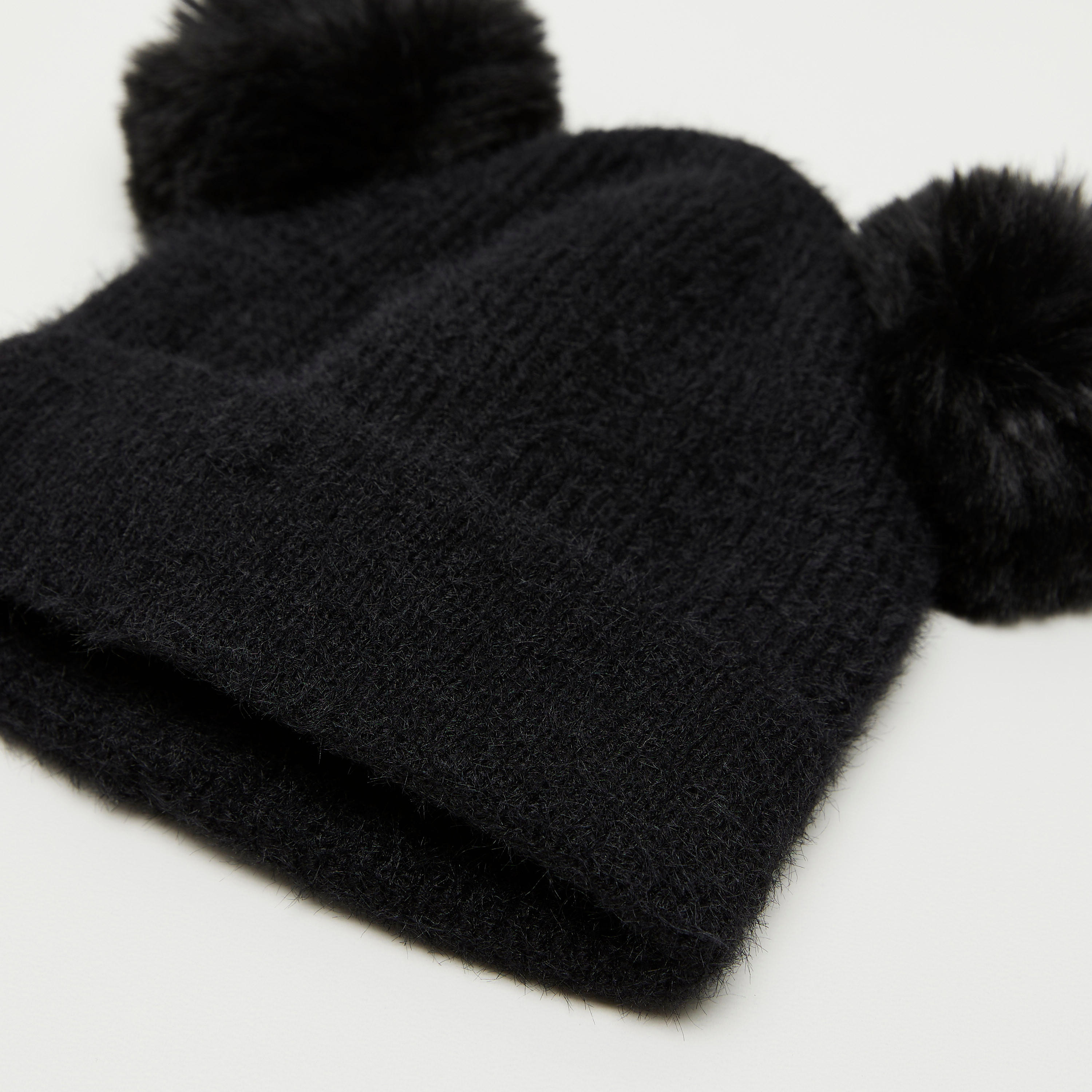 Textured Double Pom Pom Beanie Cap-women-clothingaccessories-capsandhats-image-5
