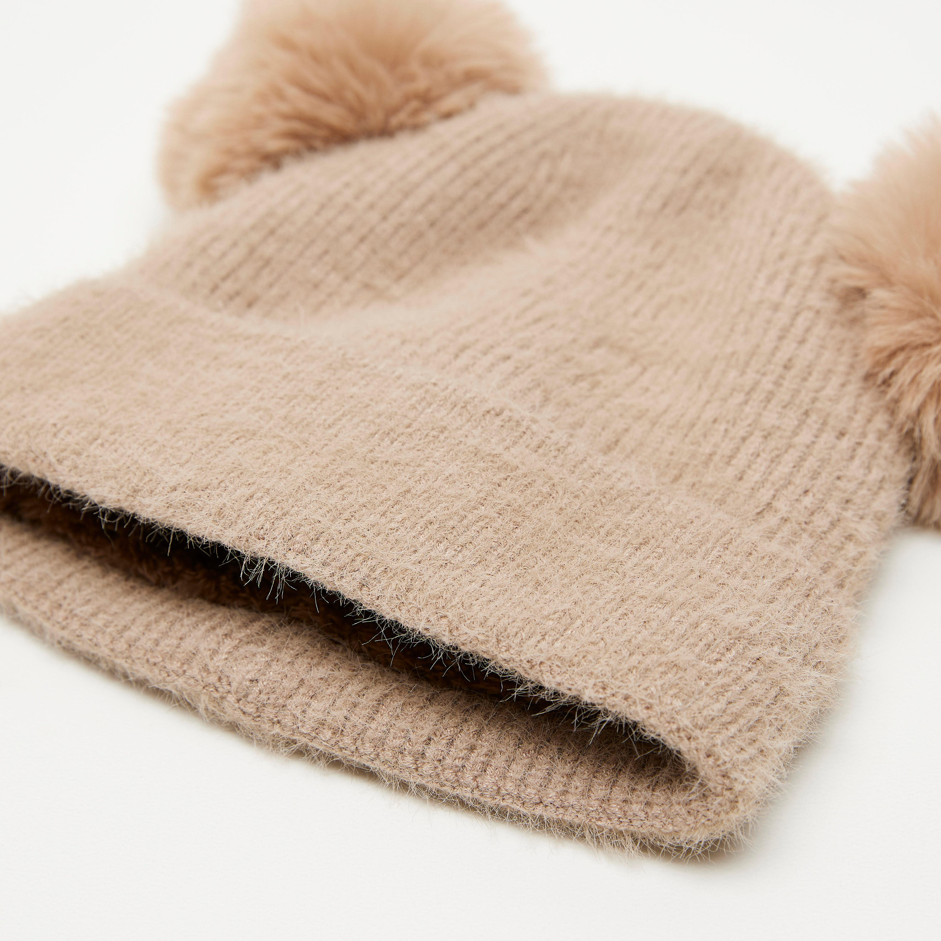 Ribbed Beanie Cap with Pom Poms-women-clothingaccessories-capsandhats-image-5