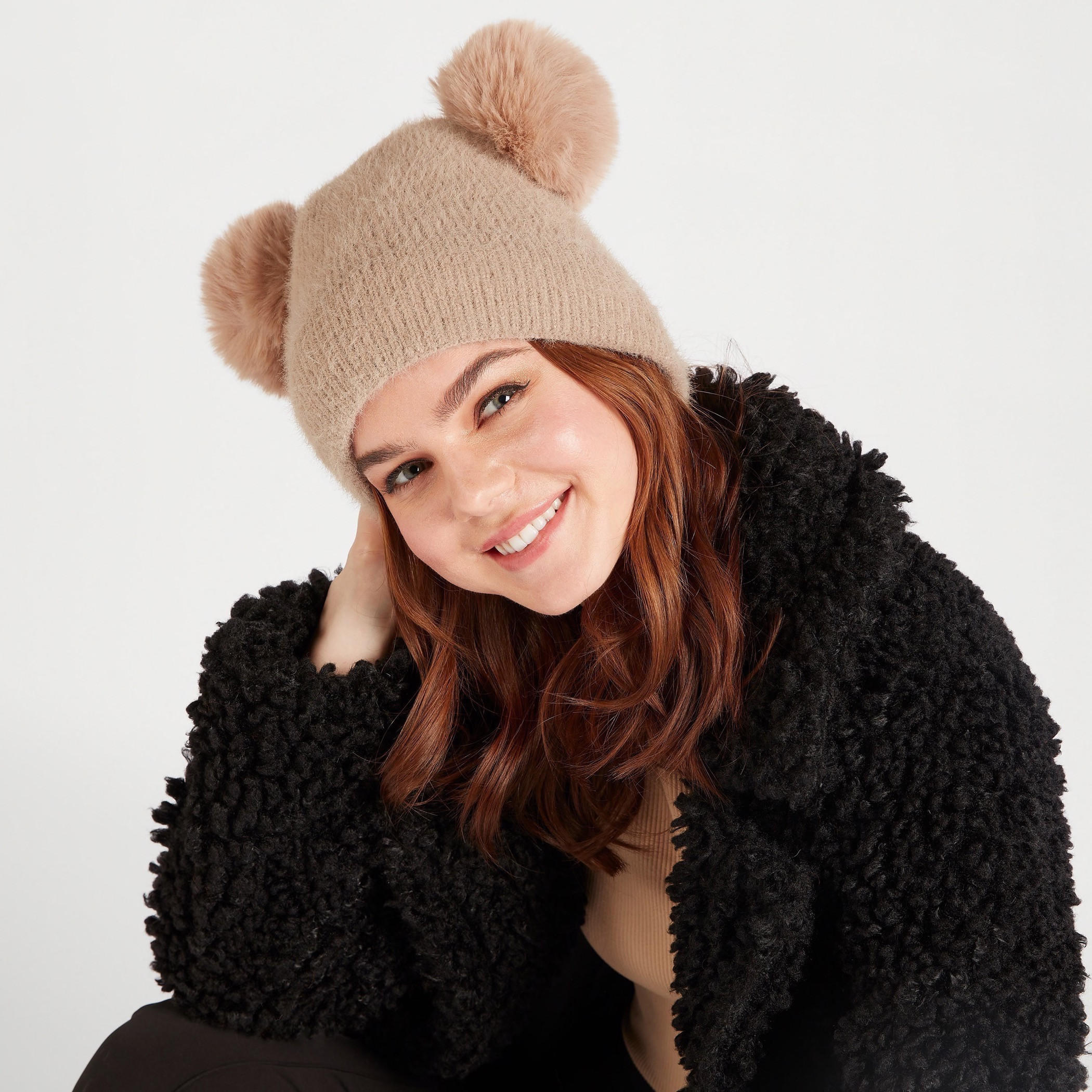 Ribbed Beanie Cap with Pom Poms-women-clothingaccessories-capsandhats-image-2