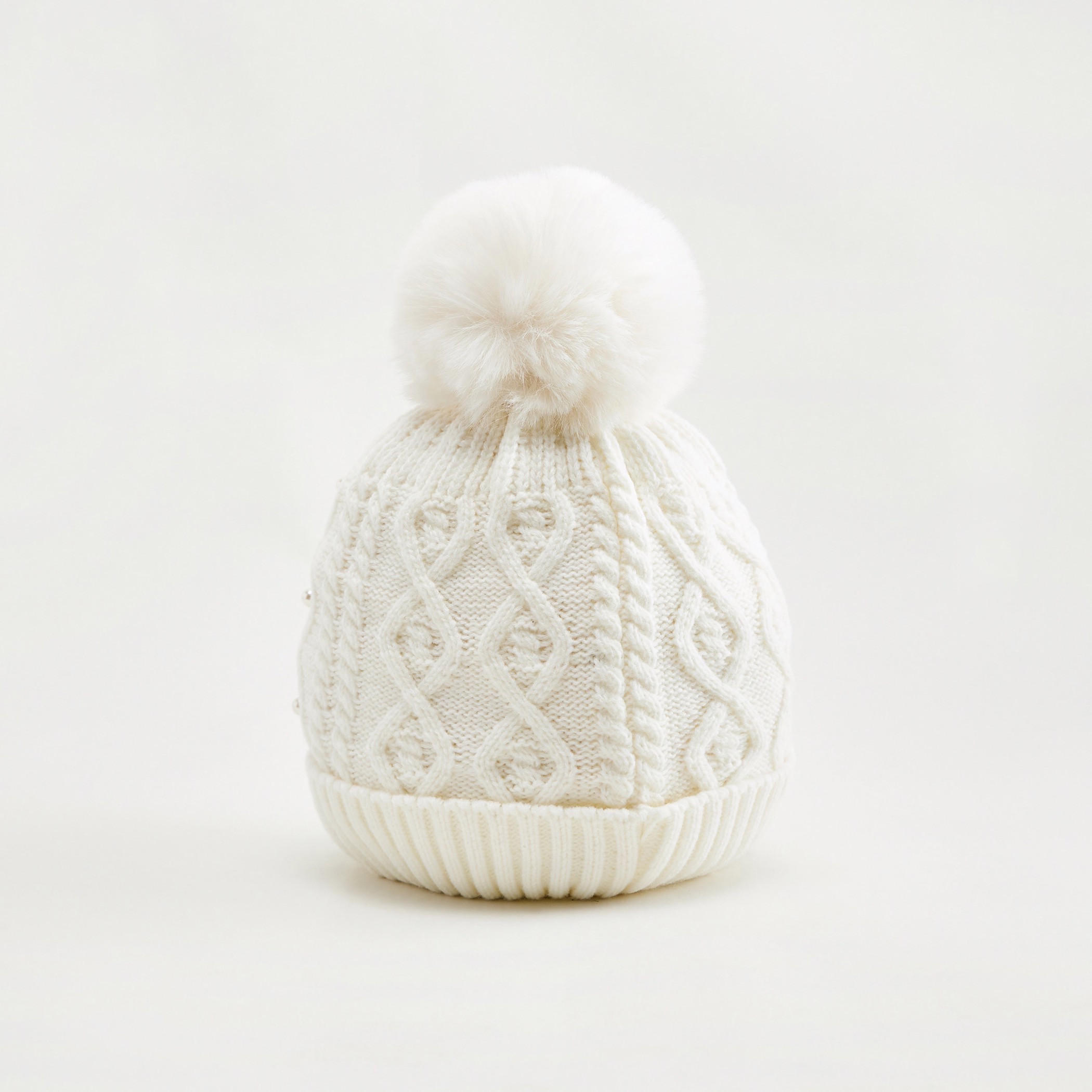 Textured Beanie Cap with Pom Pom Accent-women-clothingaccessories-capsandhats-image-4