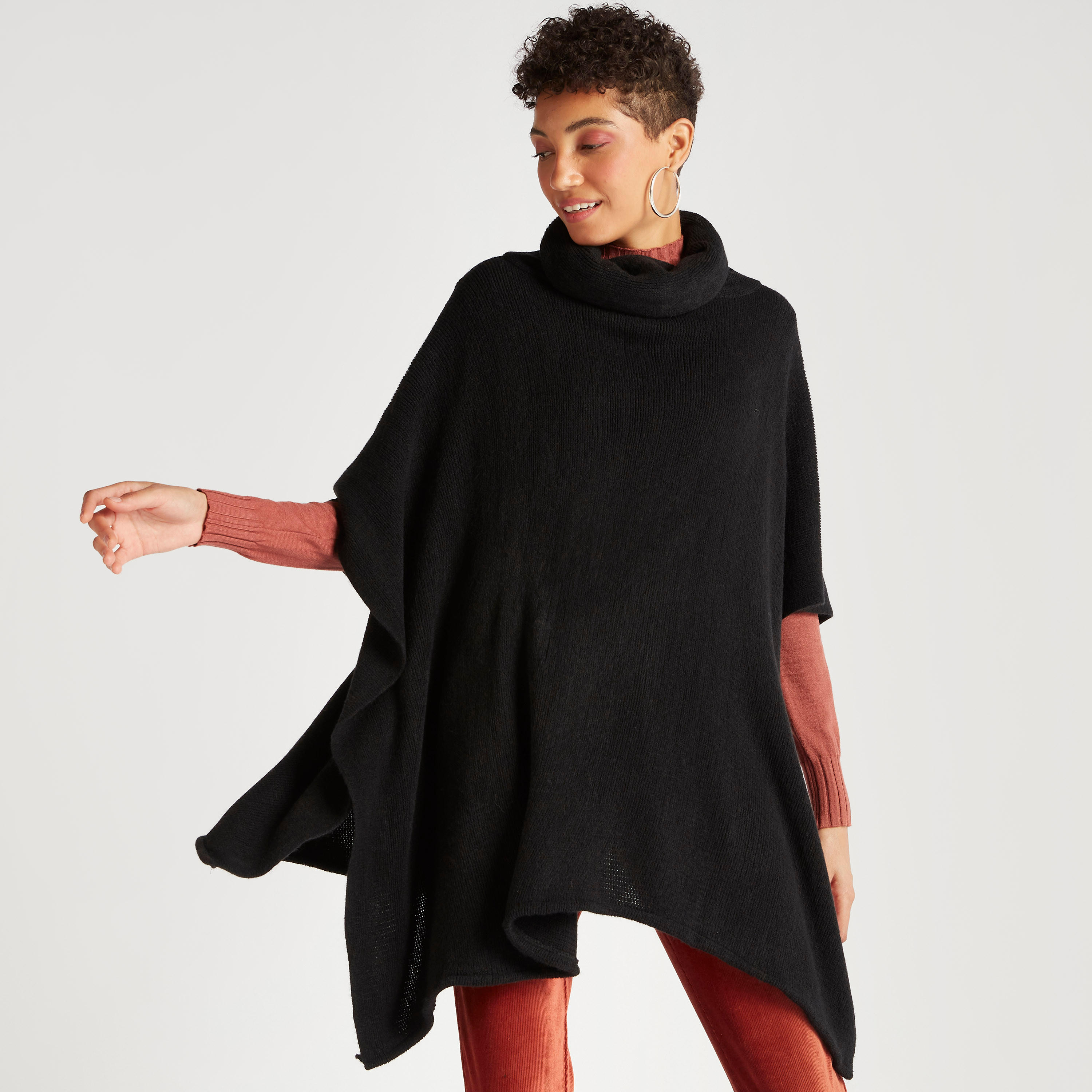 Textured Turtle Neck Cape-women-winterwear-coatsandjackets-jackets-image-1