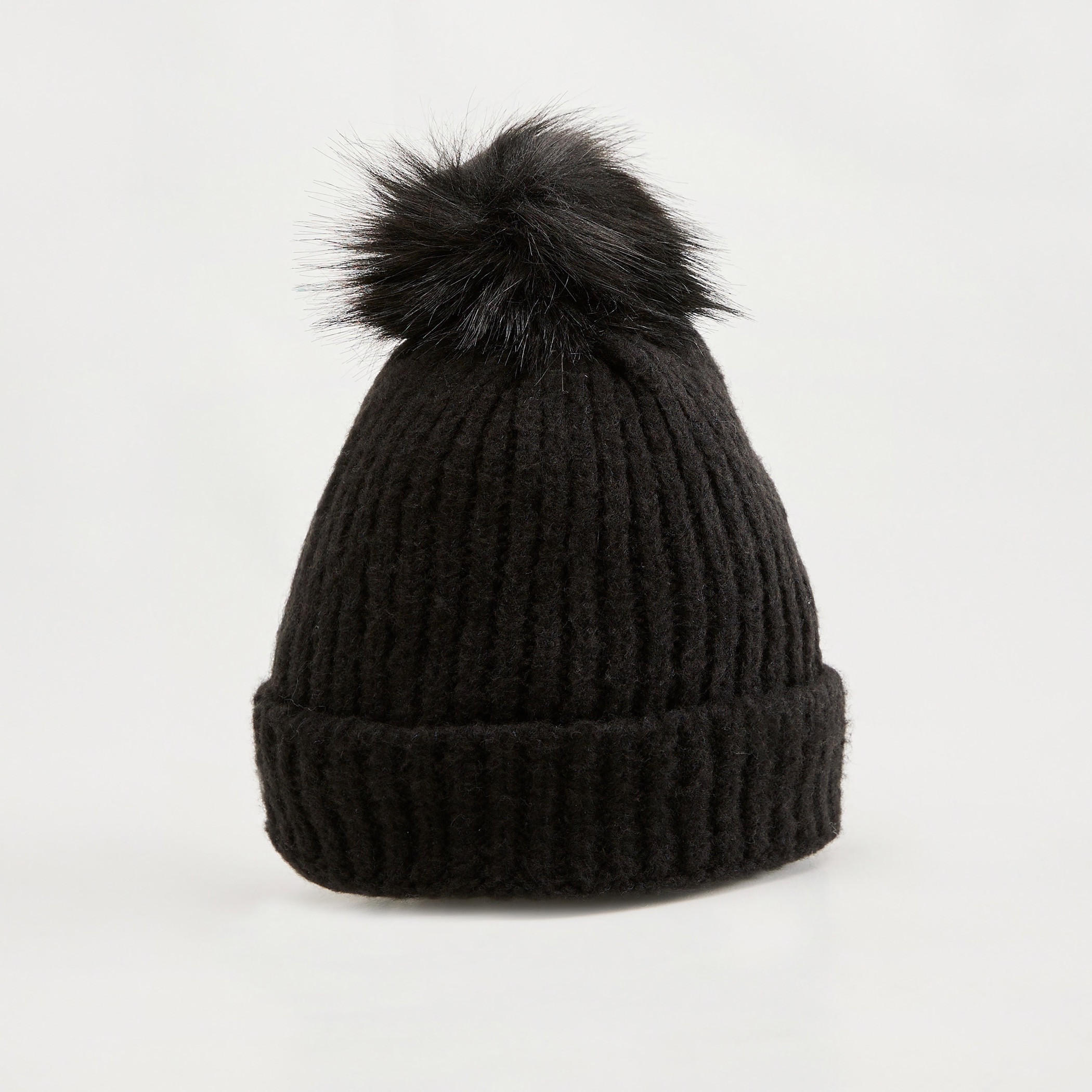 قبعة بيني بارزة الملمس بتزيينات بوم بوم-women-clothingaccessories-capsandhats-image-5