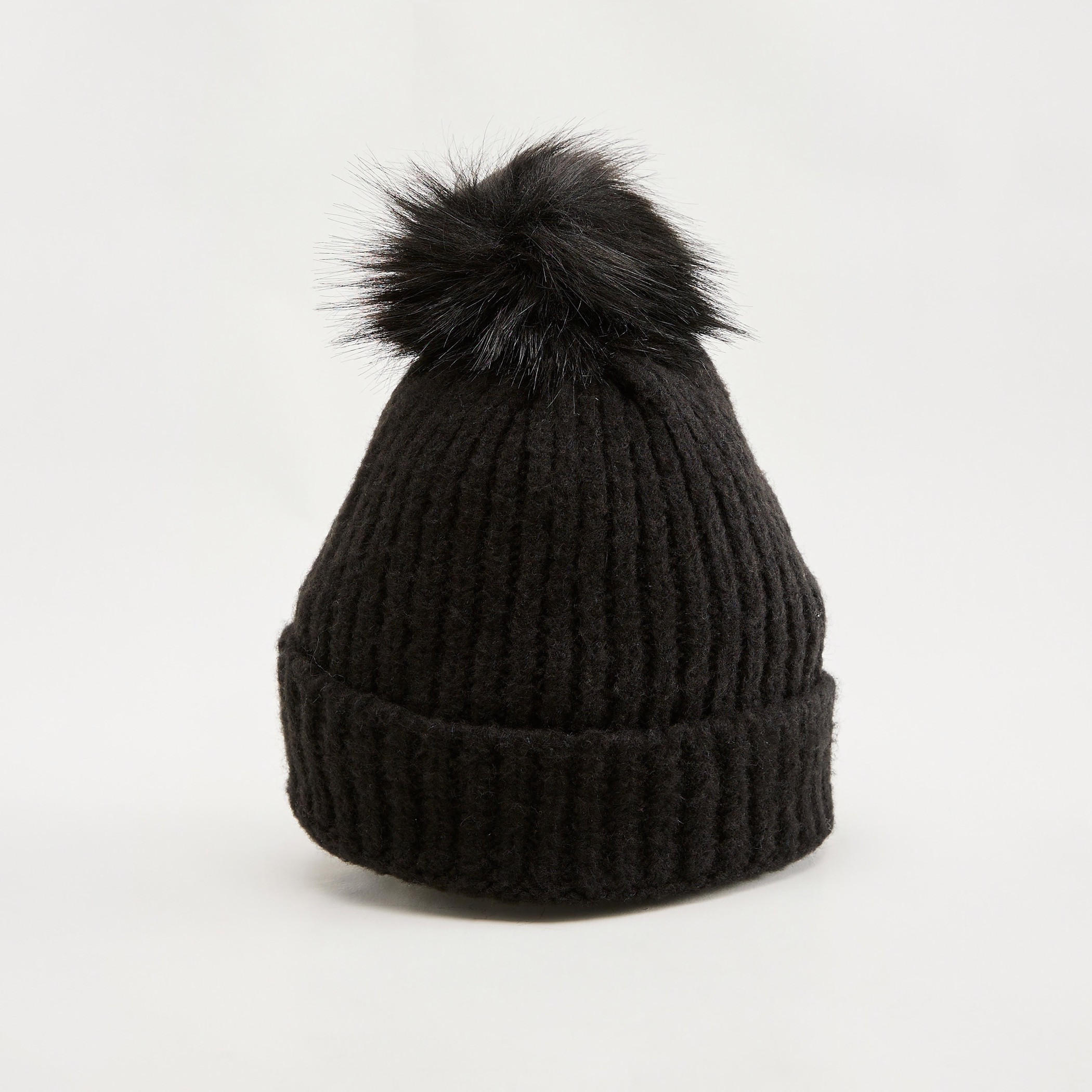 قبعة بيني بارزة الملمس بتزيينات بوم بوم-women-clothingaccessories-capsandhats-image-4