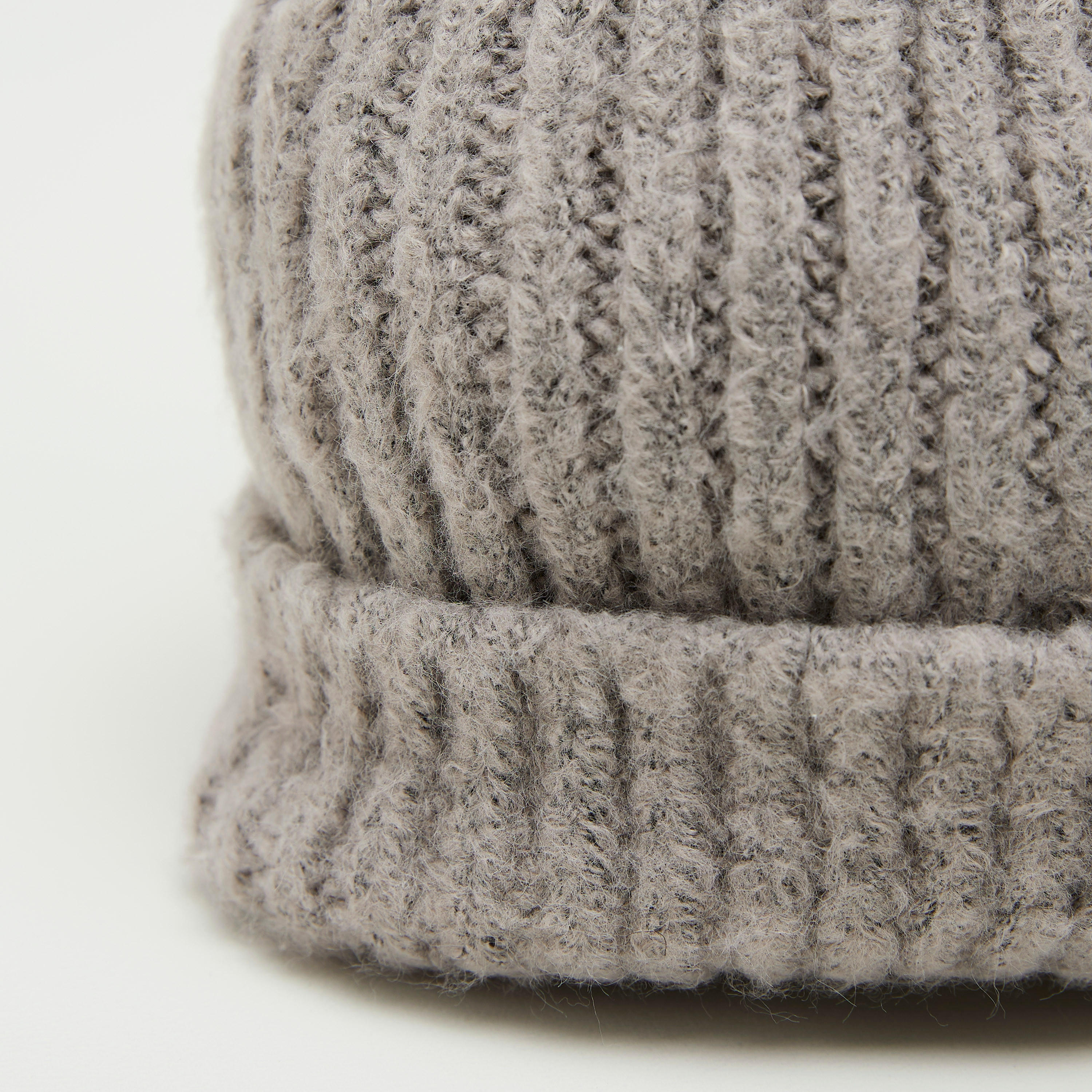 Ribbed Beanie Cap with Faux Fur Pom Pom-women-clothingaccessories-capsandhats-image-3