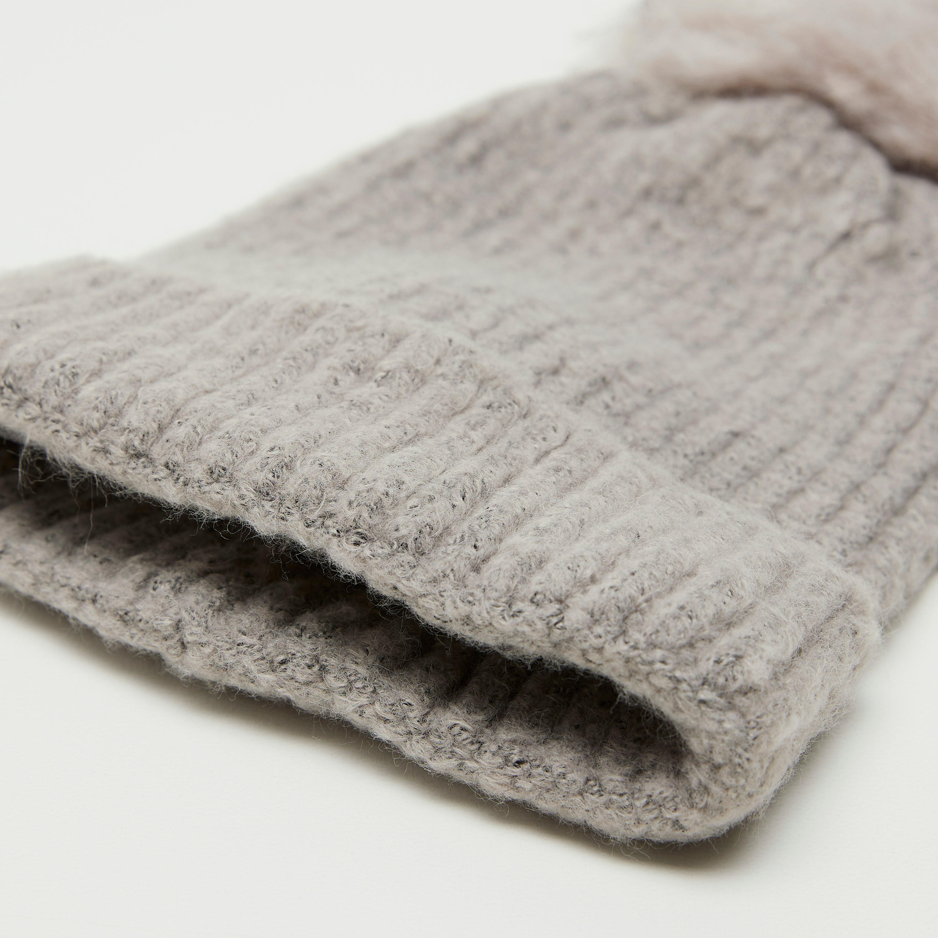 Ribbed Beanie Cap with Faux Fur Pom Pom-women-clothingaccessories-capsandhats-image-5