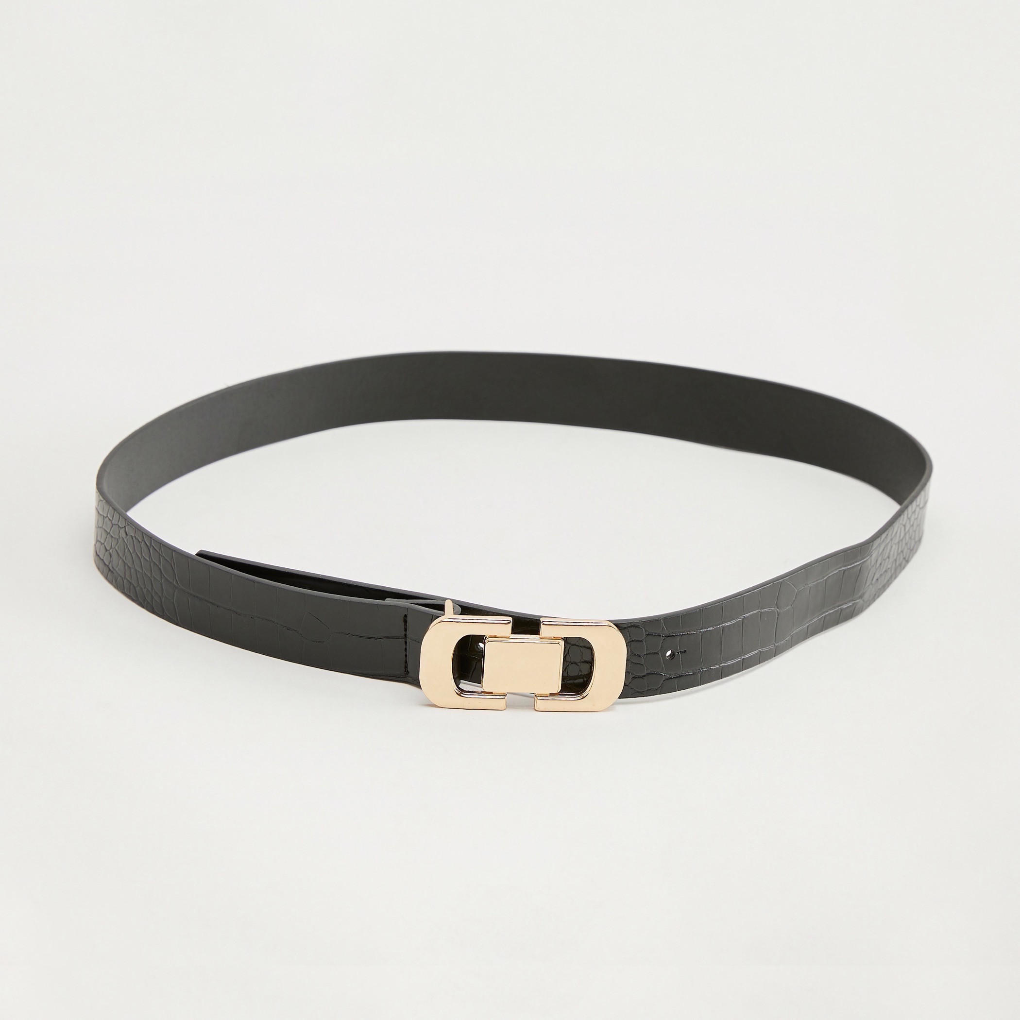 حزام بارز الملمس بتصميم جلد حيوانات وإبزيم إغلاق-women-clothingaccessories-belts-image-3