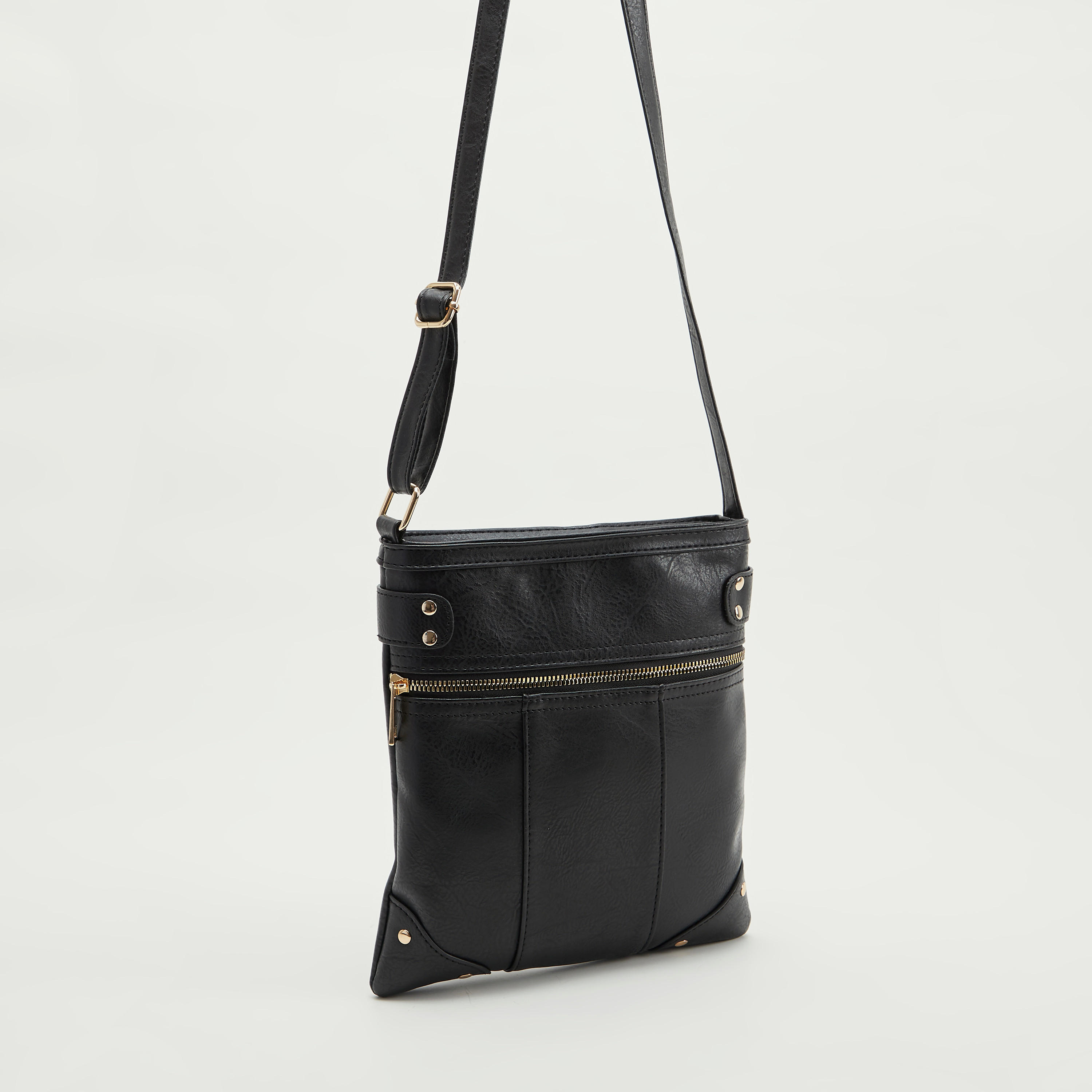 شنطة كروس بودي بارزة الملمس بسحّاب إغلاق وحزام قابل للتّعديل-women-bagsandwallets-handbags-image-3