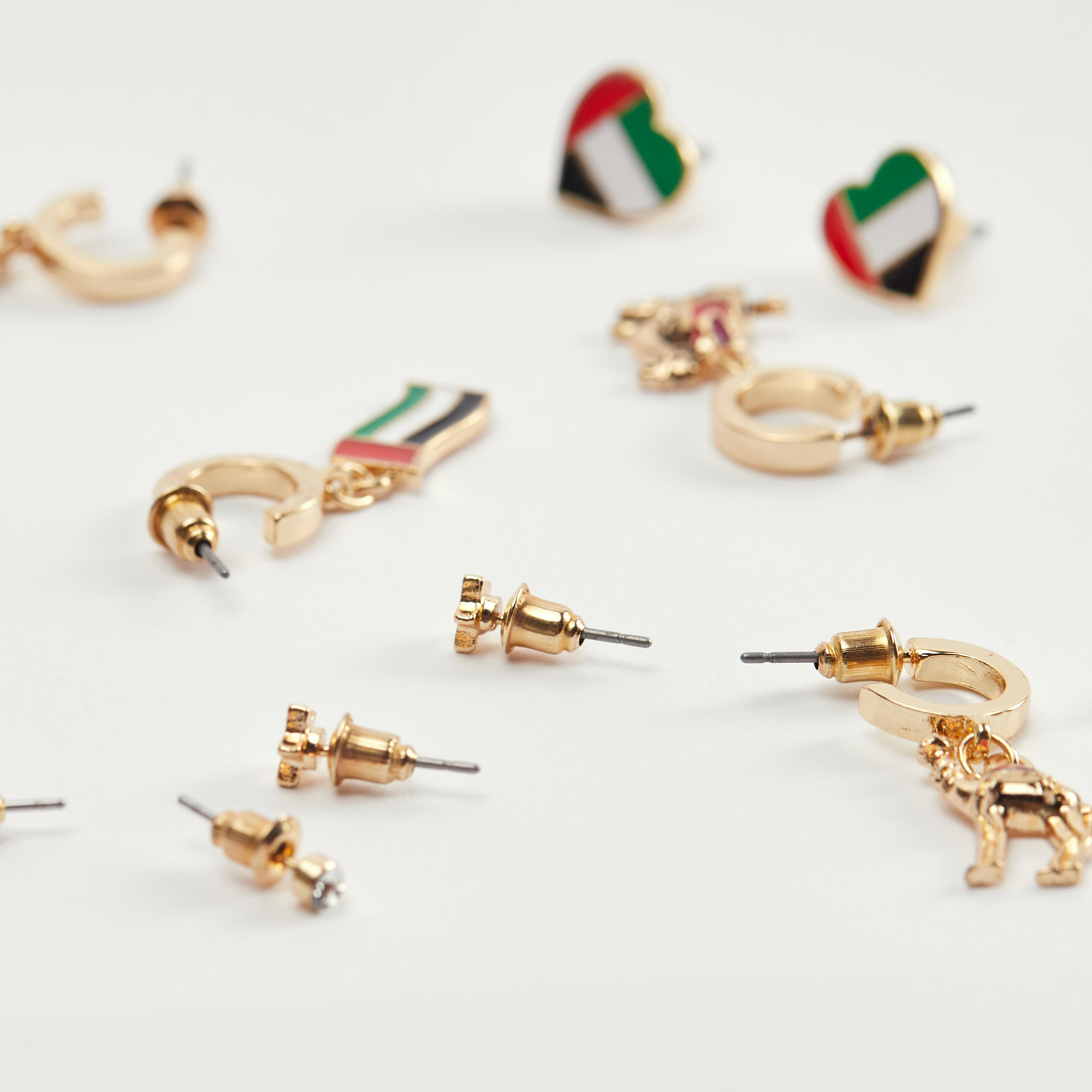 Set of 6 - UAE Themed Assorted Earrings with Pushback Closure-women-watchesandjewellery-jewellery-earrings-image-2