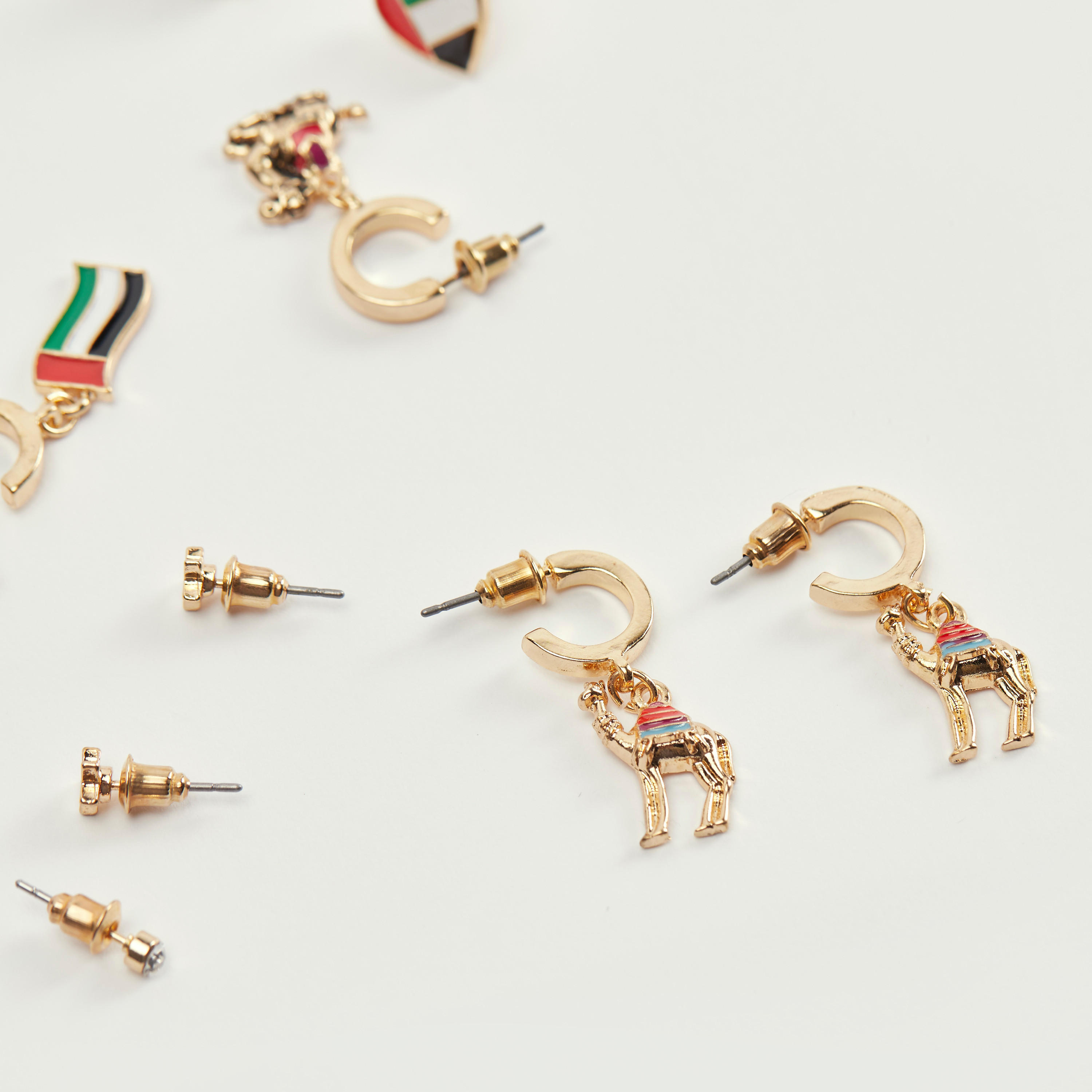 Set of 6 - UAE Themed Assorted Earrings with Pushback Closure-women-watchesandjewellery-jewellery-earrings-image-3
