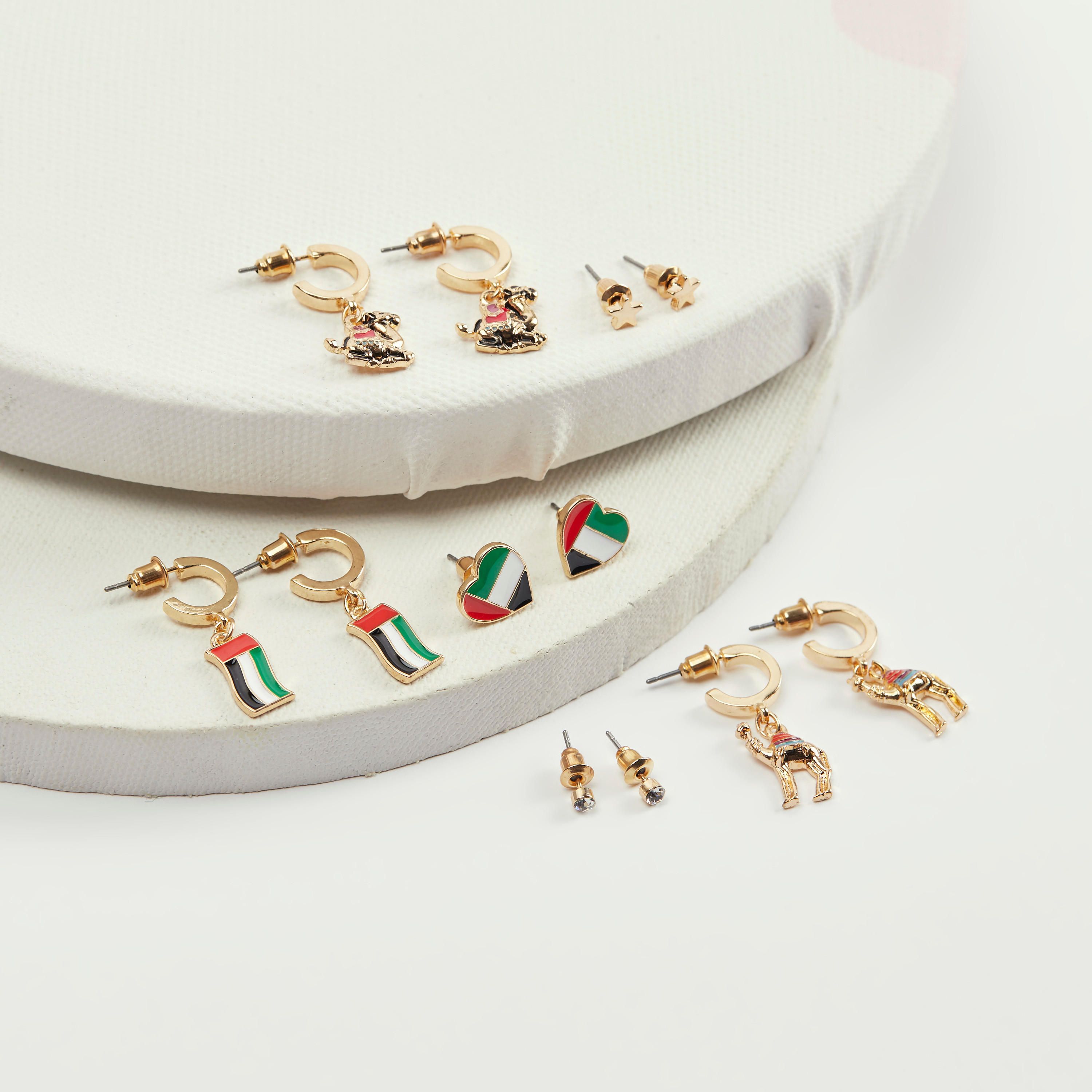 Set of 6 - UAE Themed Assorted Earrings with Pushback Closure-women-watchesandjewellery-jewellery-earrings-image-4