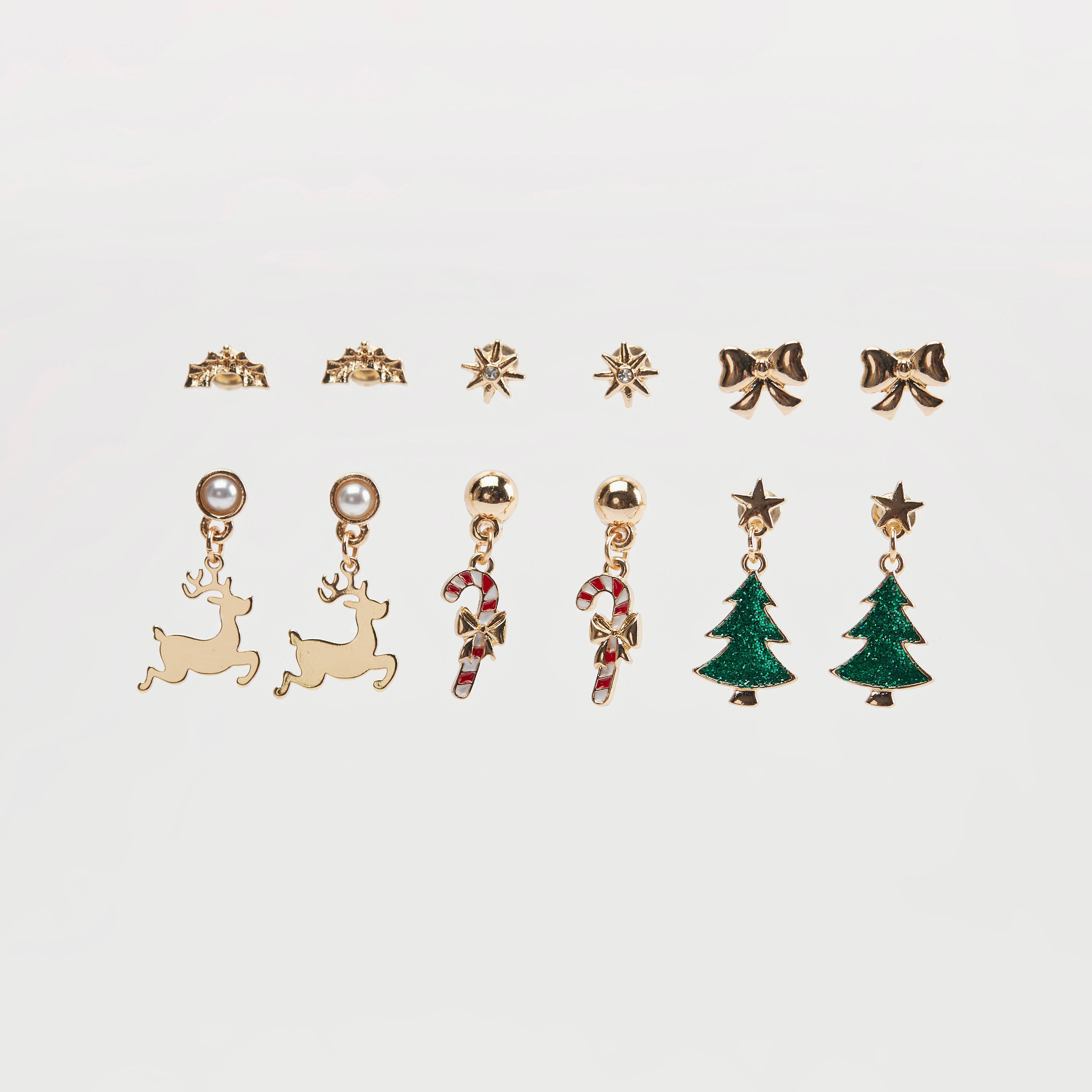 أقراط بتزيينات متنوّعة - طقم من 6-women-watchesandjewellery-jewellery-earrings-image-1
