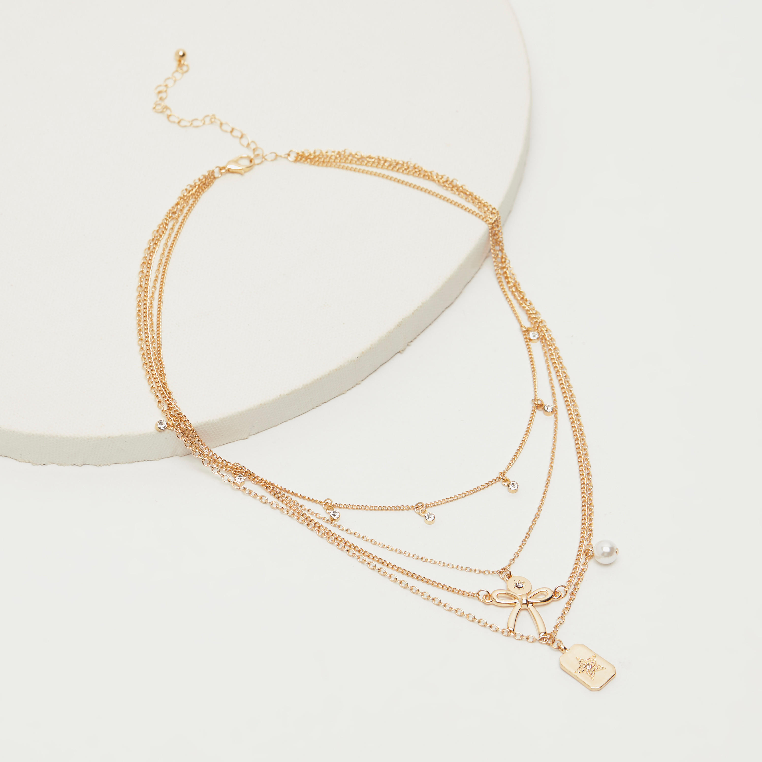قلادة بدلْاية متعددة الطبقات ومشبك إغلاق-women-watchesandjewellery-jewellery-necklacesandpendants-image-1