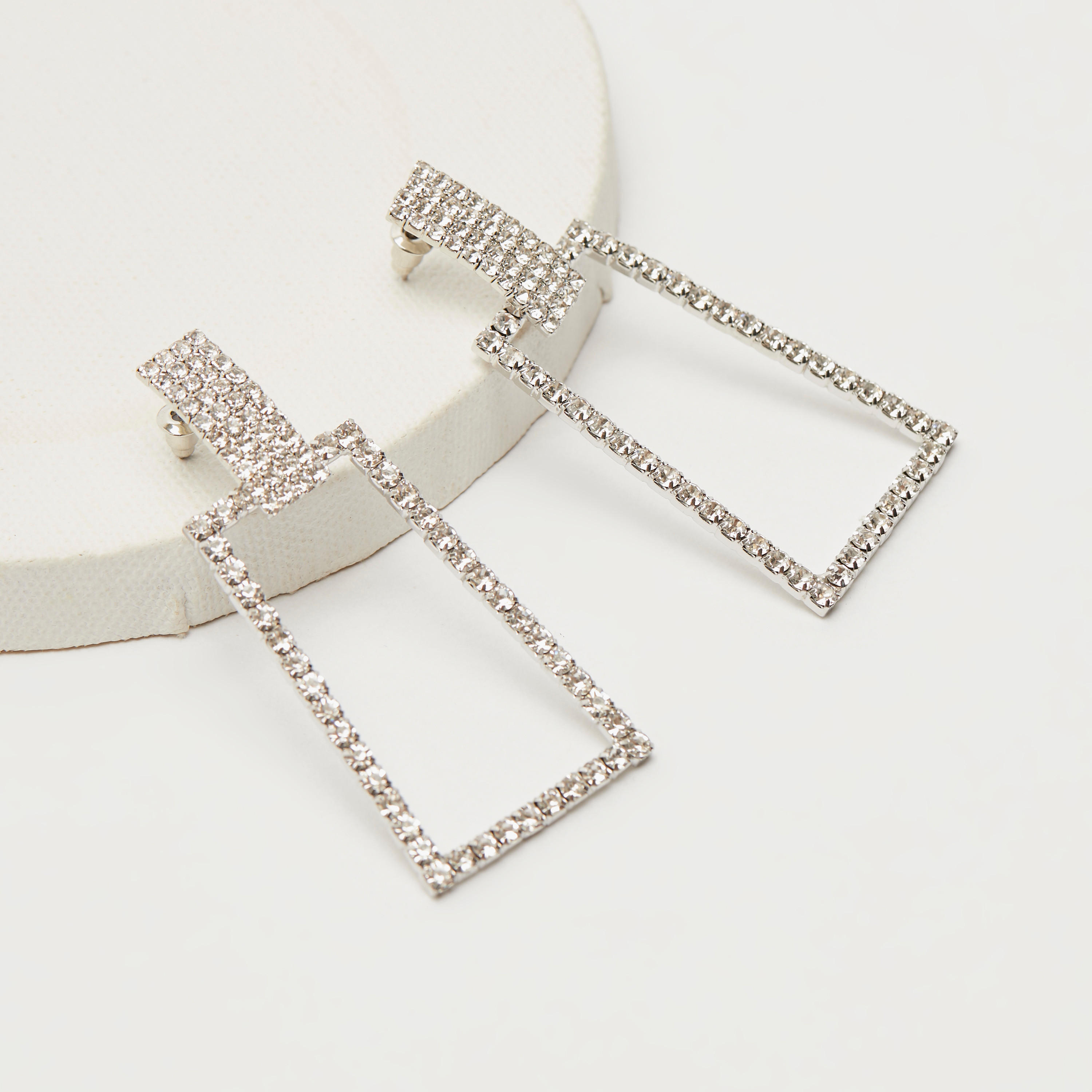 Embellished Square Drop Earrings-women-watchesandjewellery-jewellery-earrings-image-4