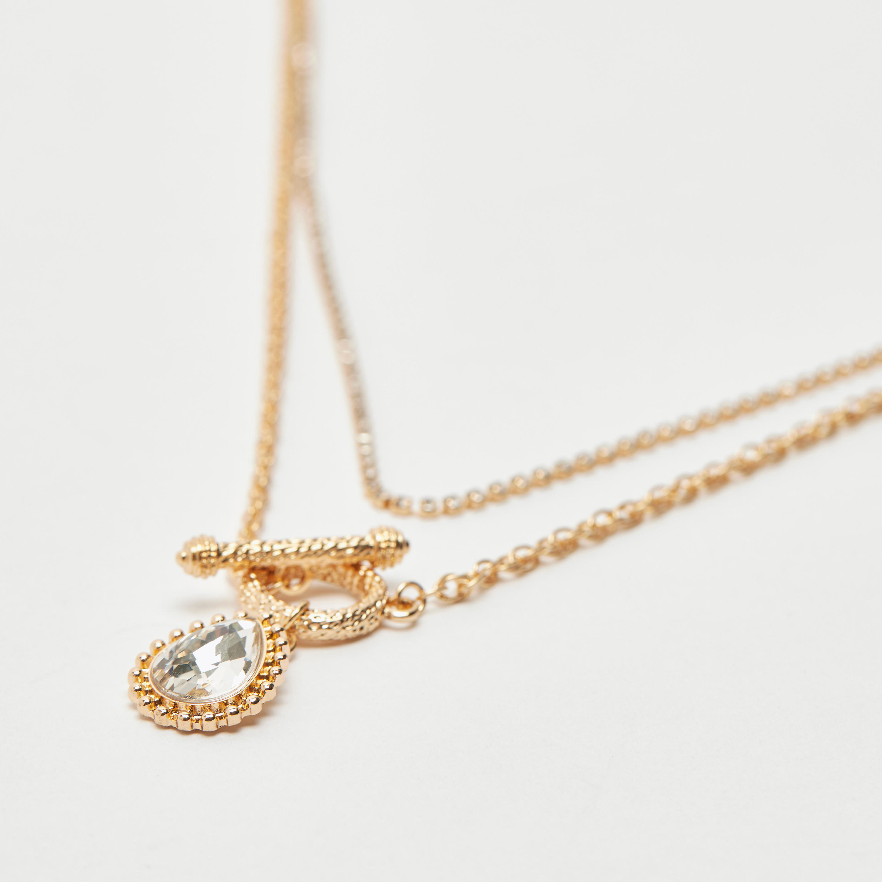 قلادة بدلّاية مزدوجة مزيّنة بدلّاية قطرة-women-watchesandjewellery-jewellery-necklacesandpendants-image-3