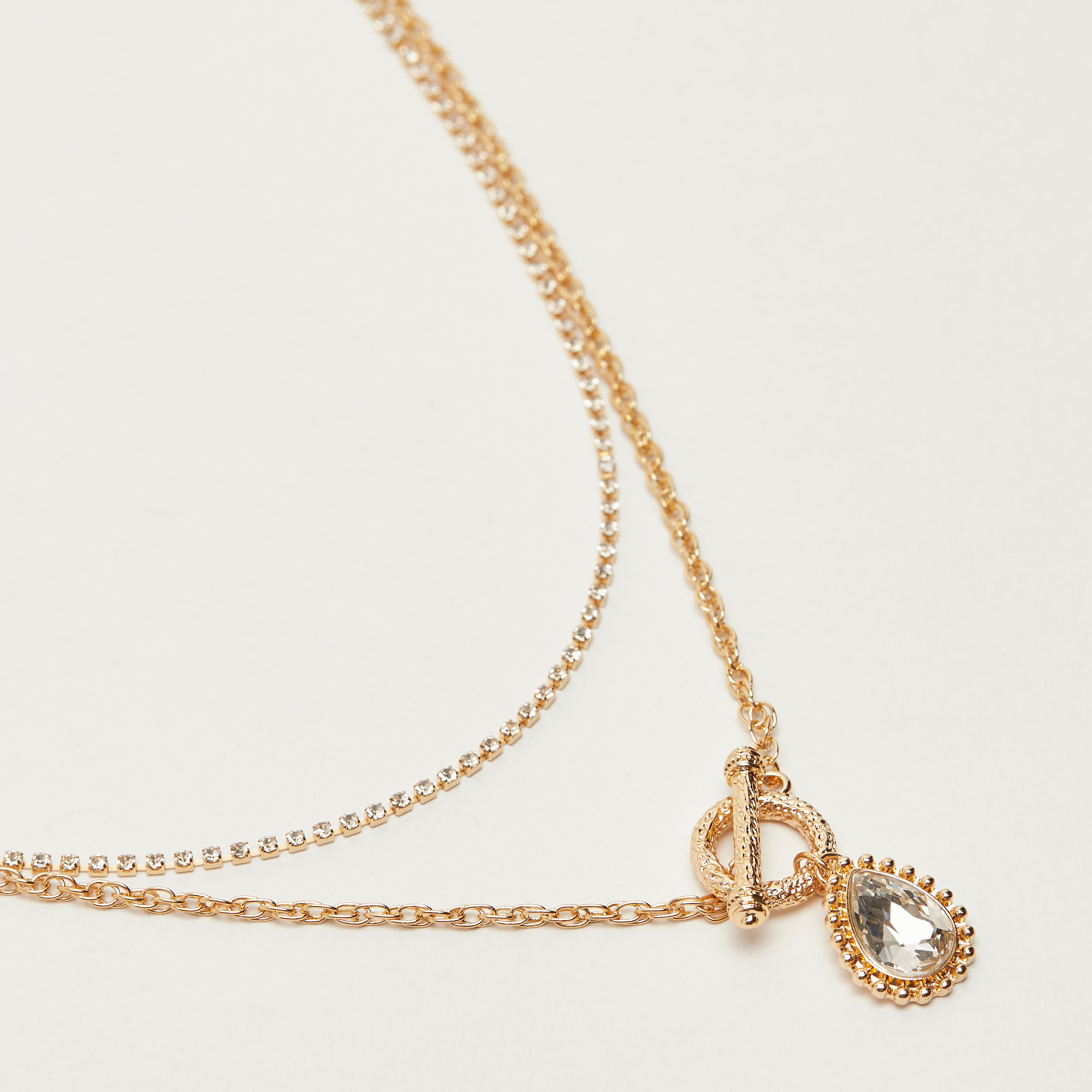 قلادة بدلّاية مزدوجة مزيّنة بدلّاية قطرة-women-watchesandjewellery-jewellery-necklacesandpendants-image-4