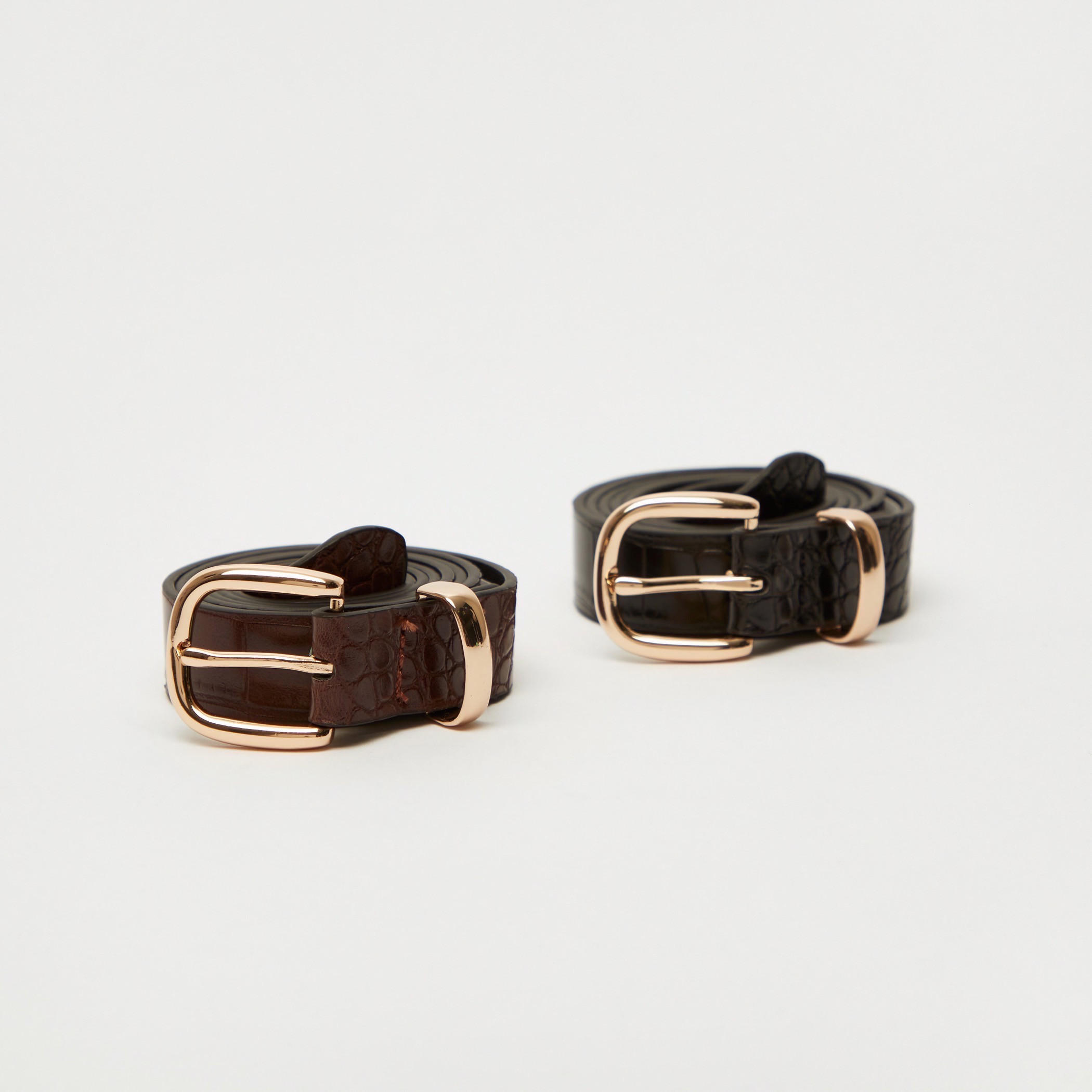 Set of 2 - Textured Belt with Pin Buckle Closure-women-clothingaccessories-belts-image-1