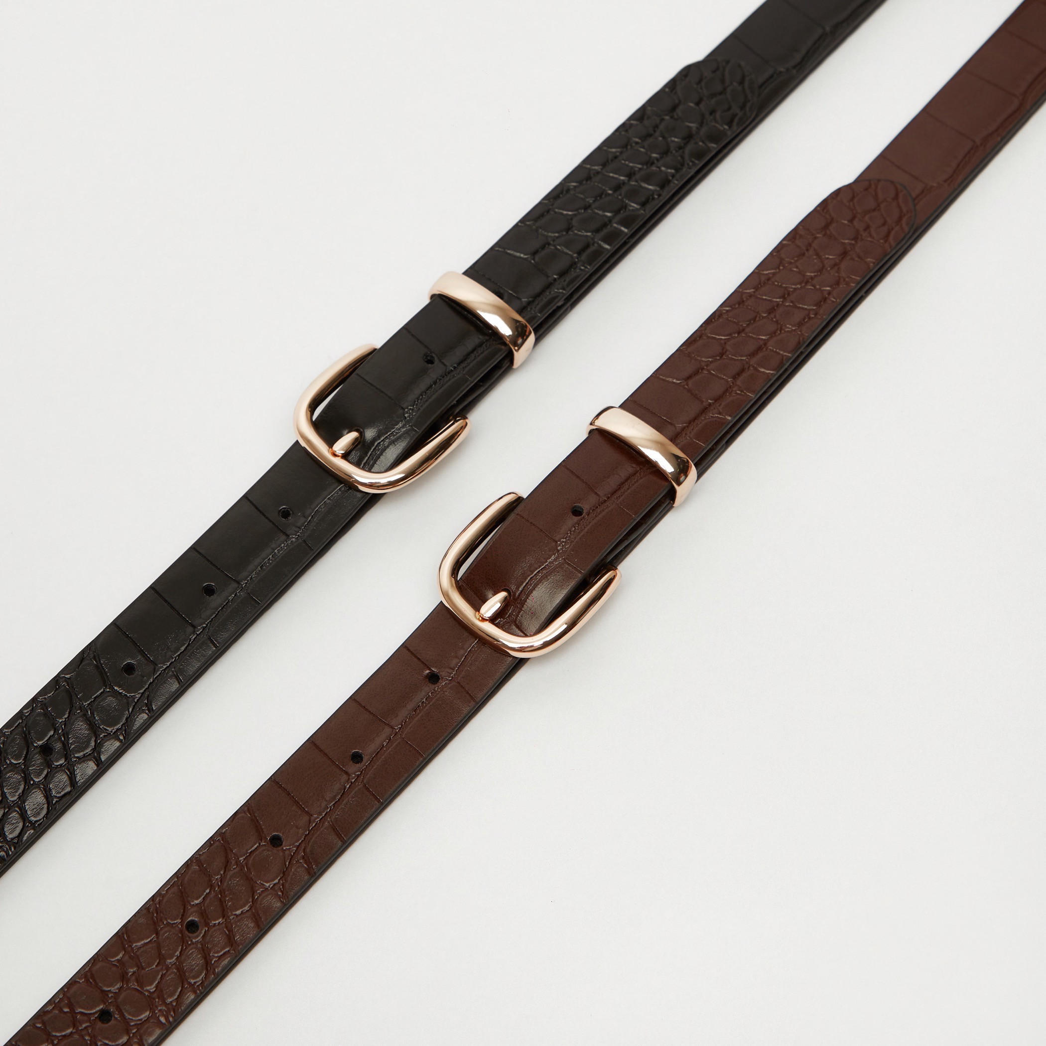 Set of 2 - Textured Belt with Pin Buckle Closure-women-clothingaccessories-belts-image-3