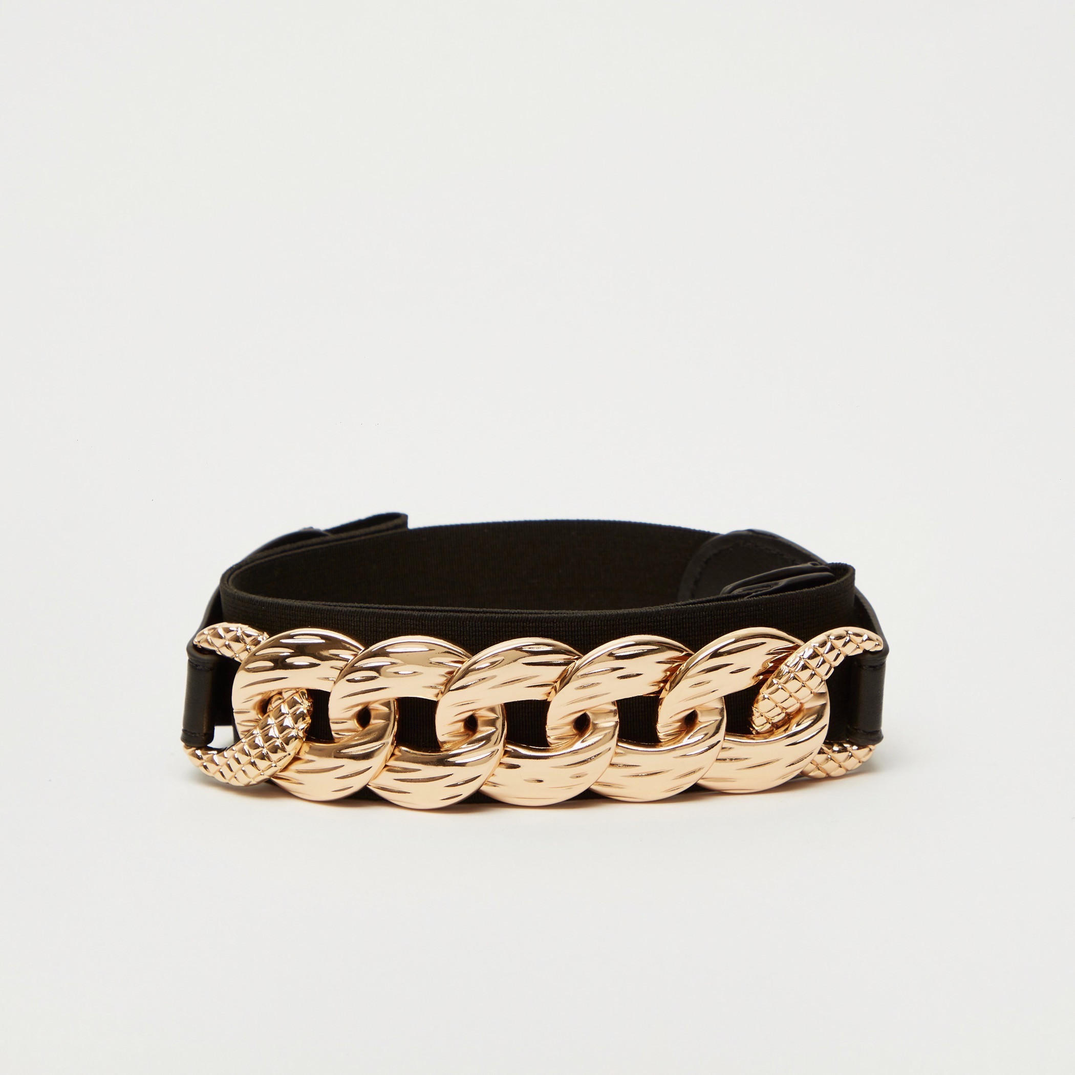 حزام بارز الملمس بزر إغلاق كباس وزينة سلسلة-women-clothingaccessories-belts-image-1