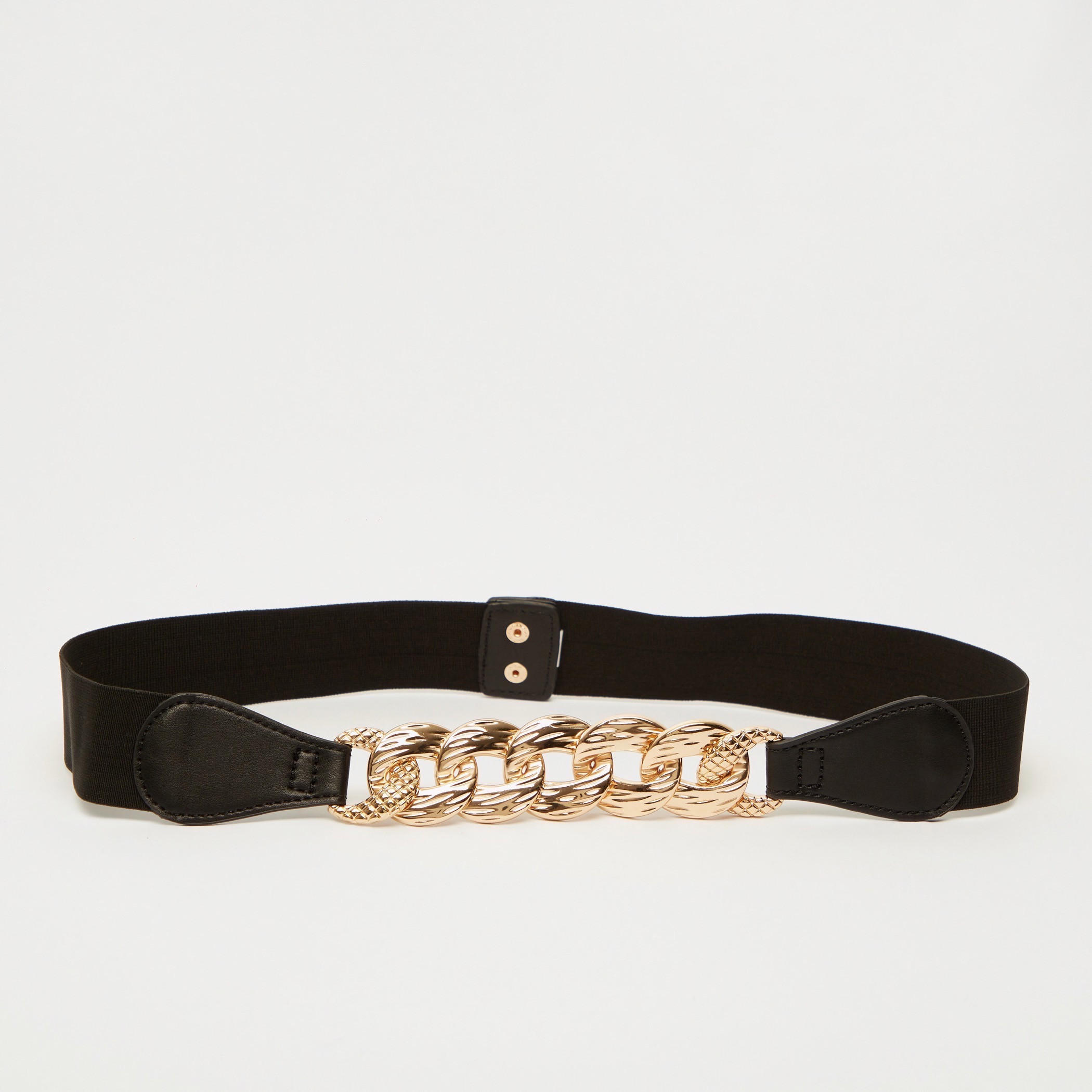 حزام بارز الملمس بزر إغلاق كباس وزينة سلسلة-women-clothingaccessories-belts-image-4