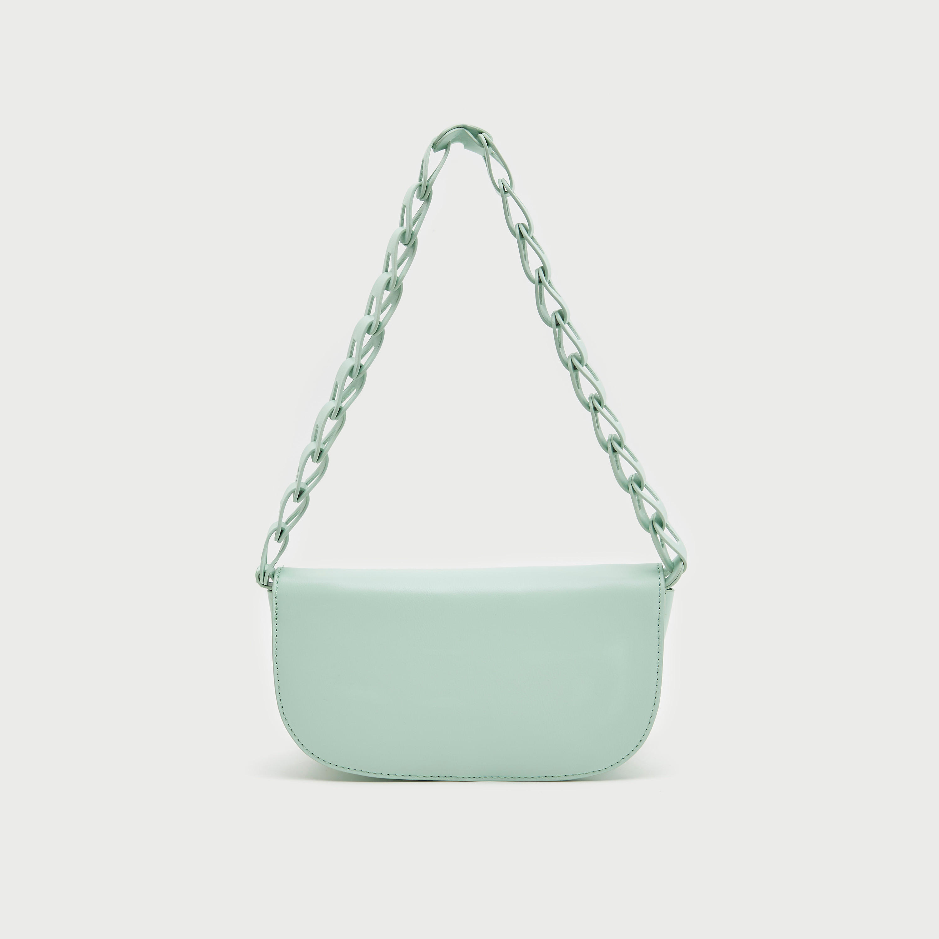 شنطة كتف سادة بمقبض سلسلة وطيّة إغلاق-women-bagsandwallets-handbags-image-3