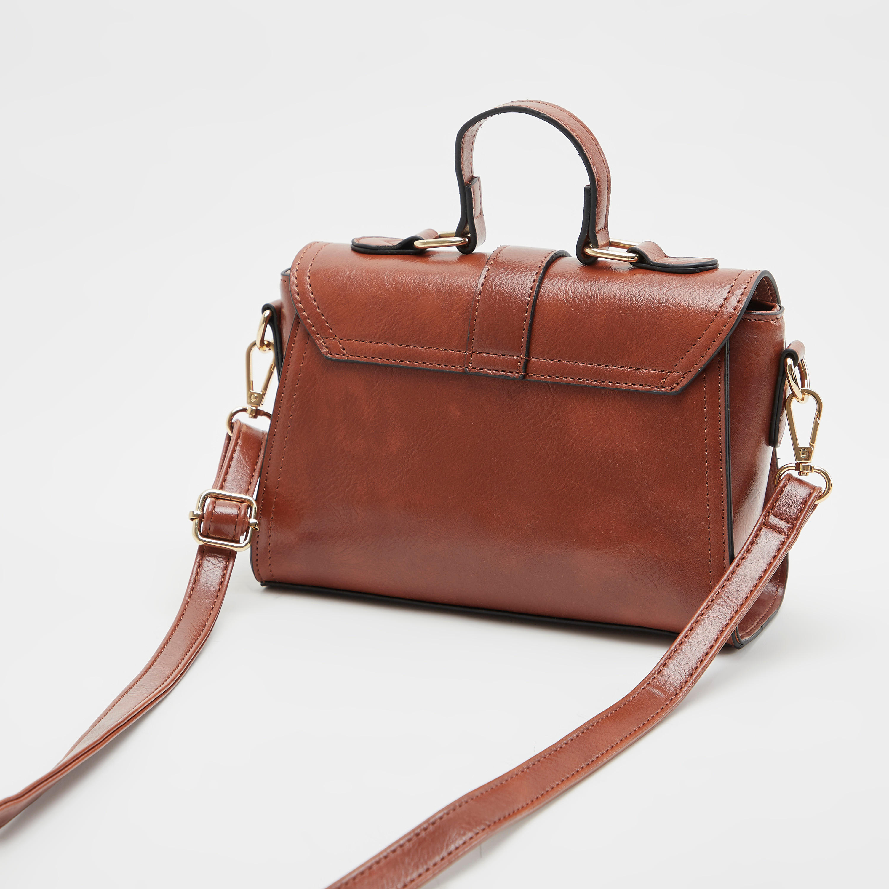 شنطة ساتشل سادة بحزام قابل للفصل ومقبض-women-bagsandwallets-handbags-image-3