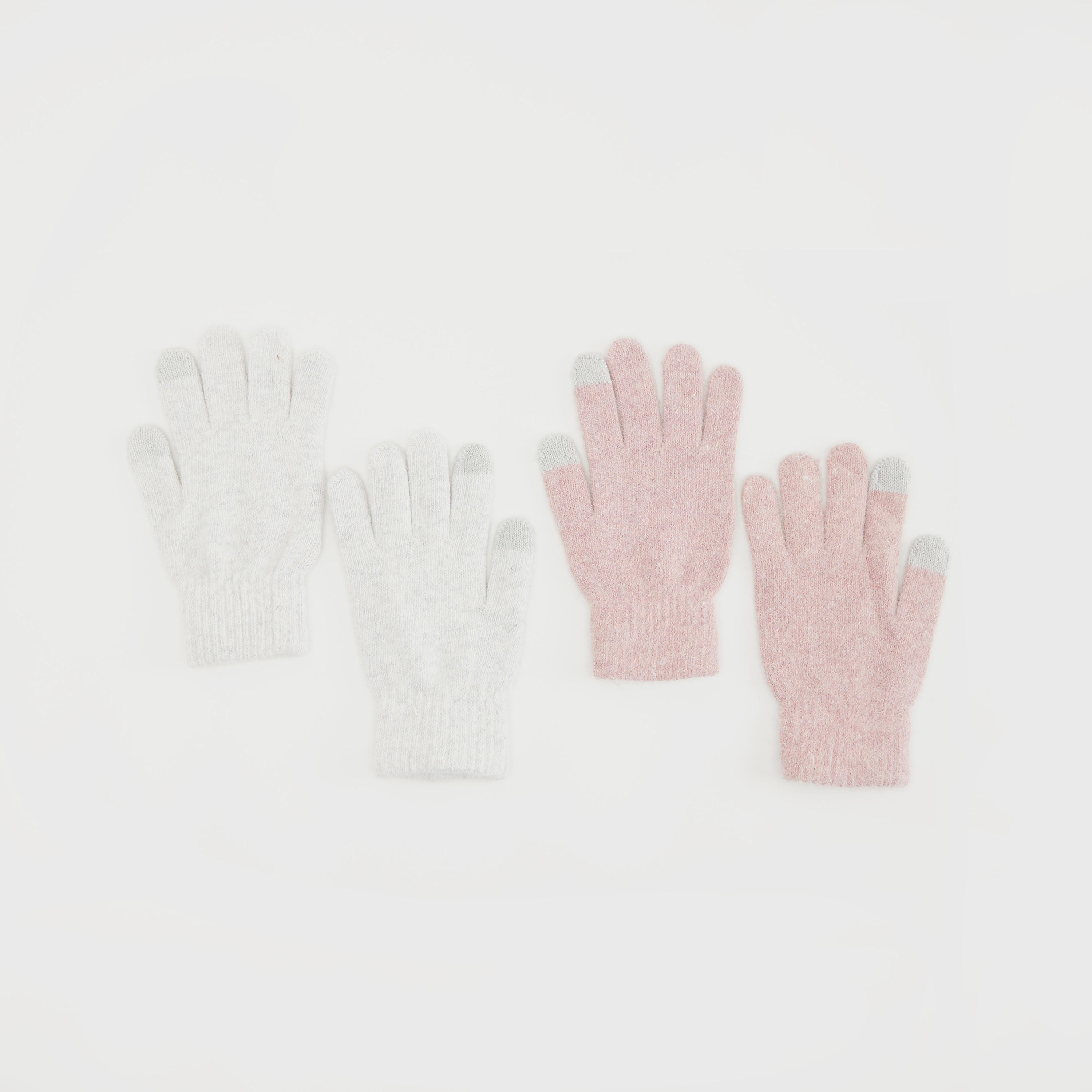 طقم قفّازات بارزة الملمس - قطعتين-women-clothingaccessories-gloves-image-1