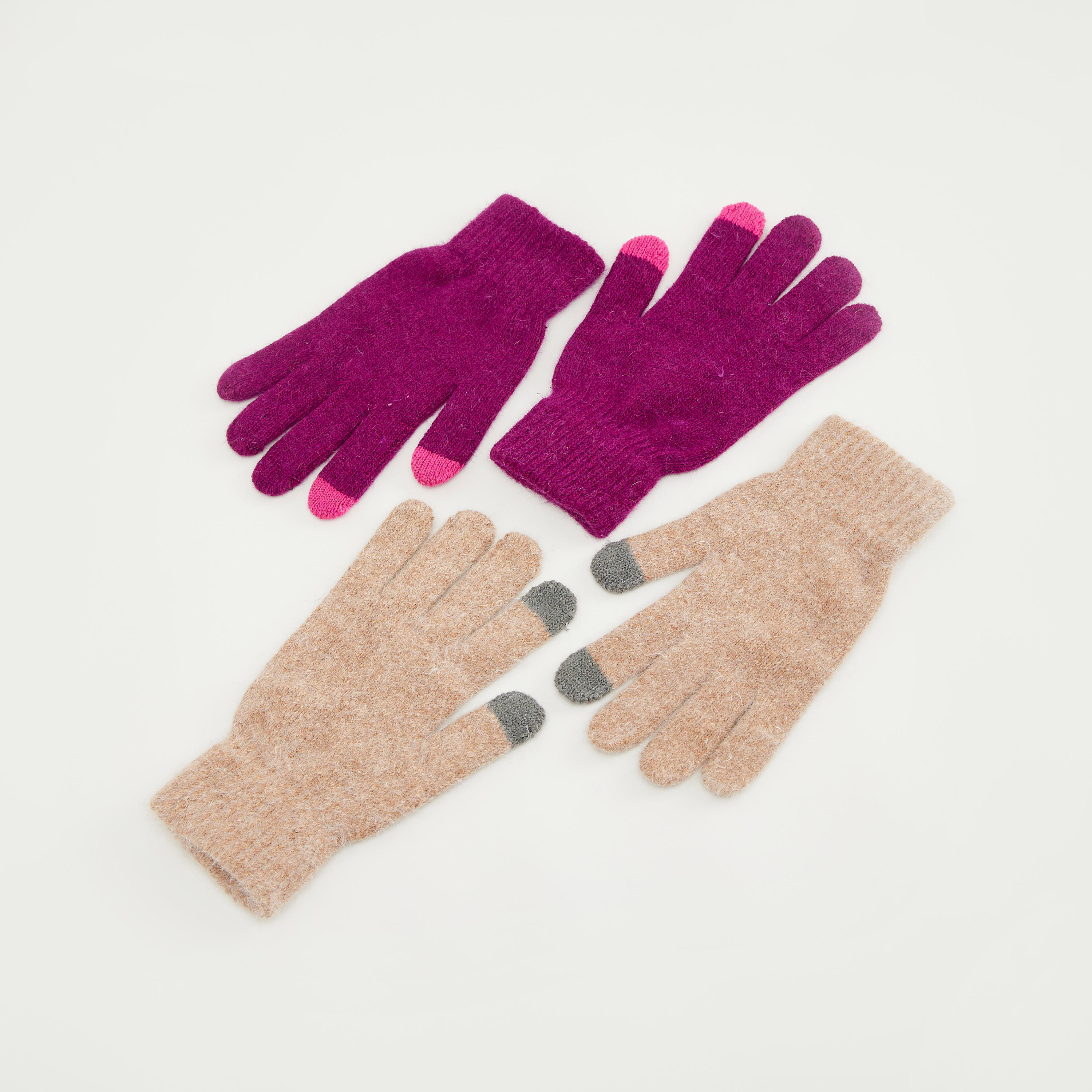 قفازات بارزة الملمس تعمل على شاشات اللمس - طقم من قطعتين-women-clothingaccessories-gloves-image-4