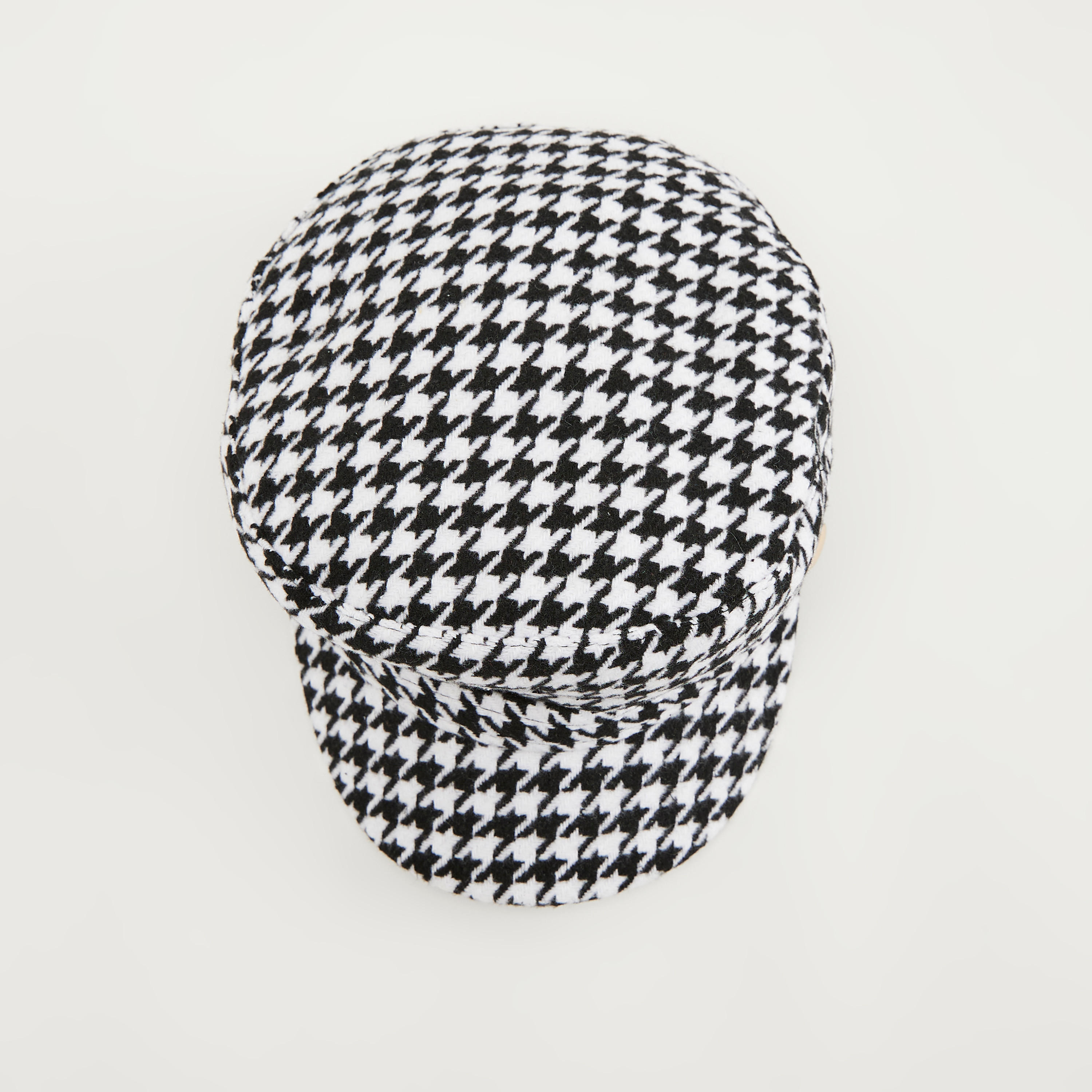 كاب كاروهات أبيض وأسود بطبعات للأولاد-women-clothingaccessories-capsandhats-image-3