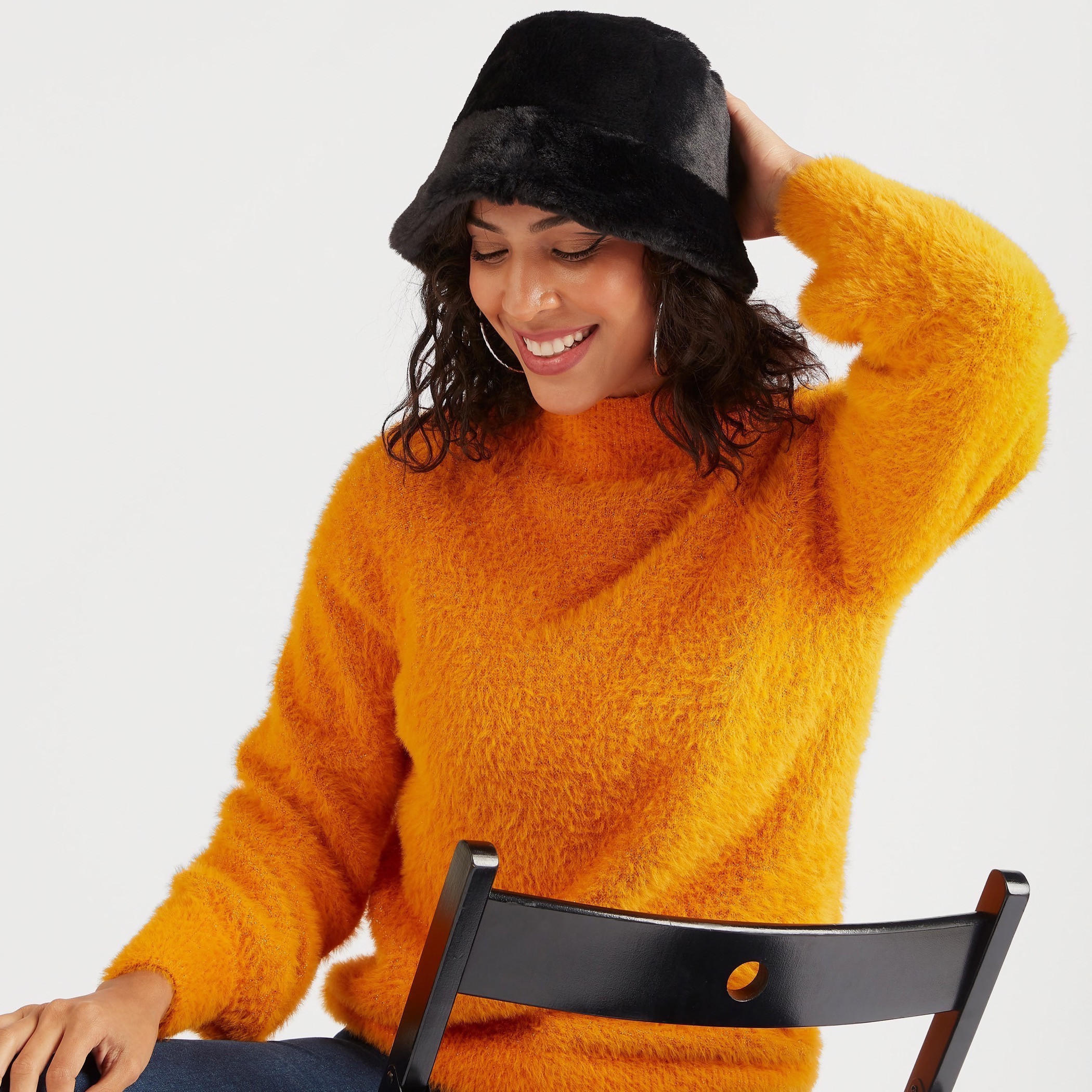 Plush Textured Bucket Hat-women-clothingaccessories-capsandhats-image-2