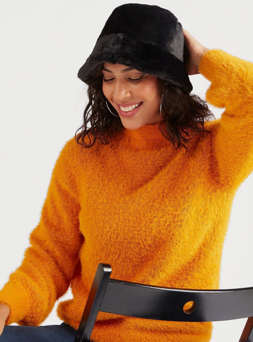 قبّعة دلو مخمليّة بارزة الملمس-women-clothingaccessories-capsandhats-image-2