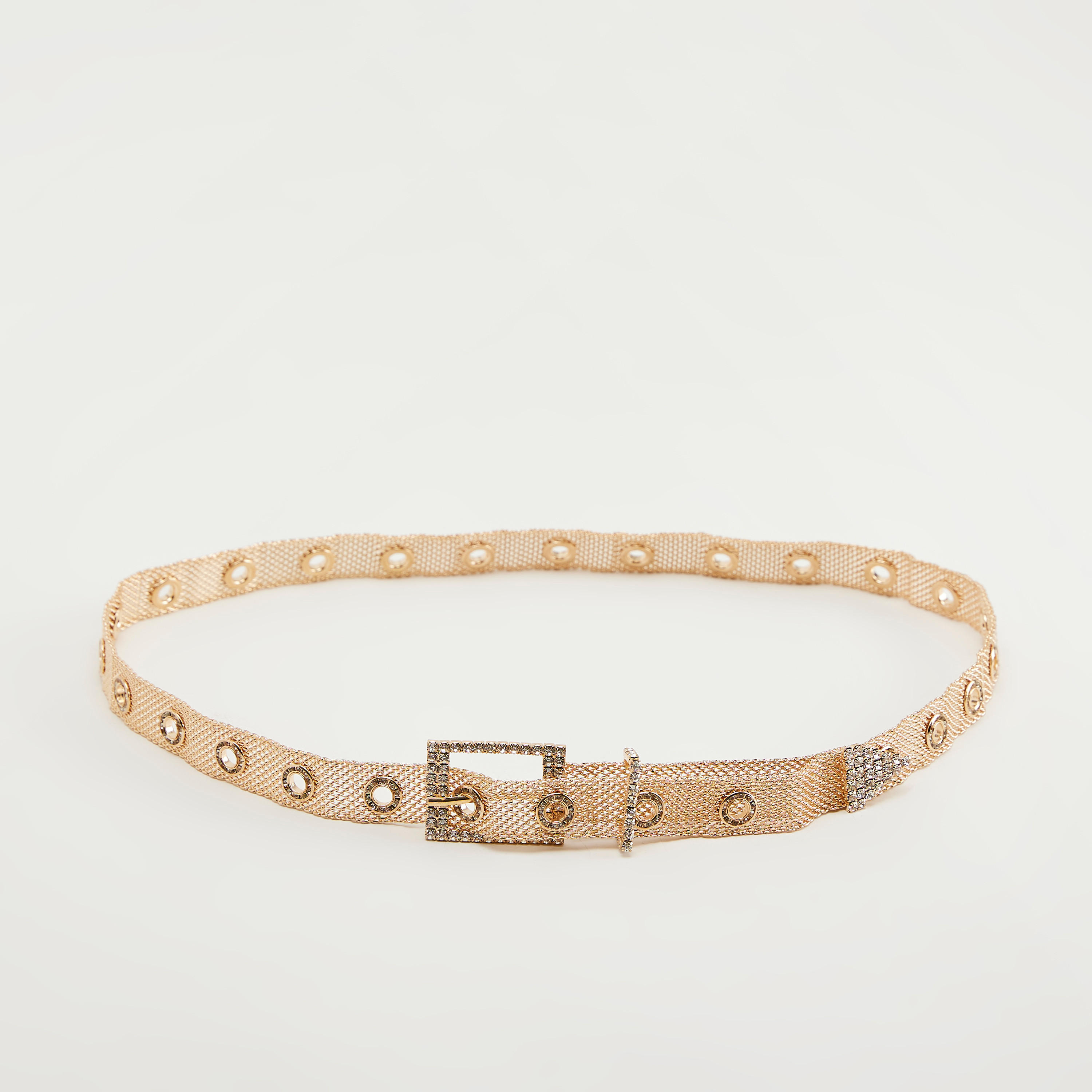 حزام خصر سلسلة مزين بإبزيم بدبوس للإغلاق-women-clothingaccessories-belts-image-3
