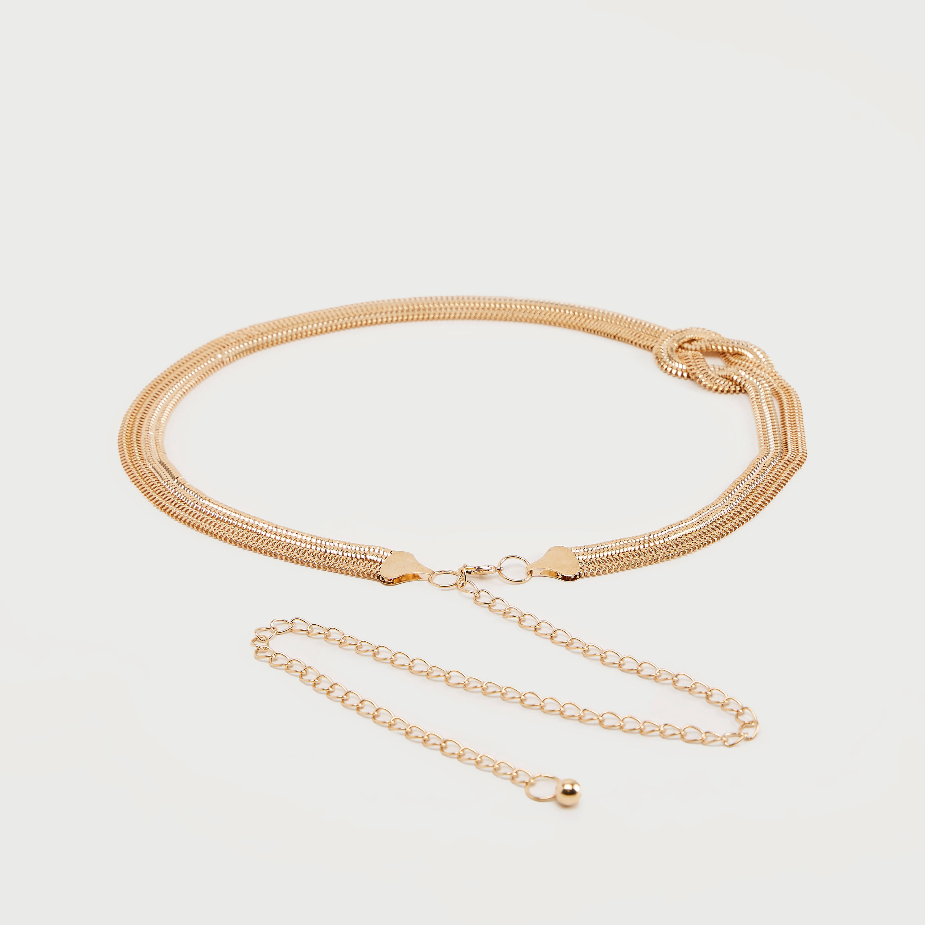 حزام خصر بارز الملمس بعقدة وإبزيم إغلاق-women-clothingaccessories-belts-image-1