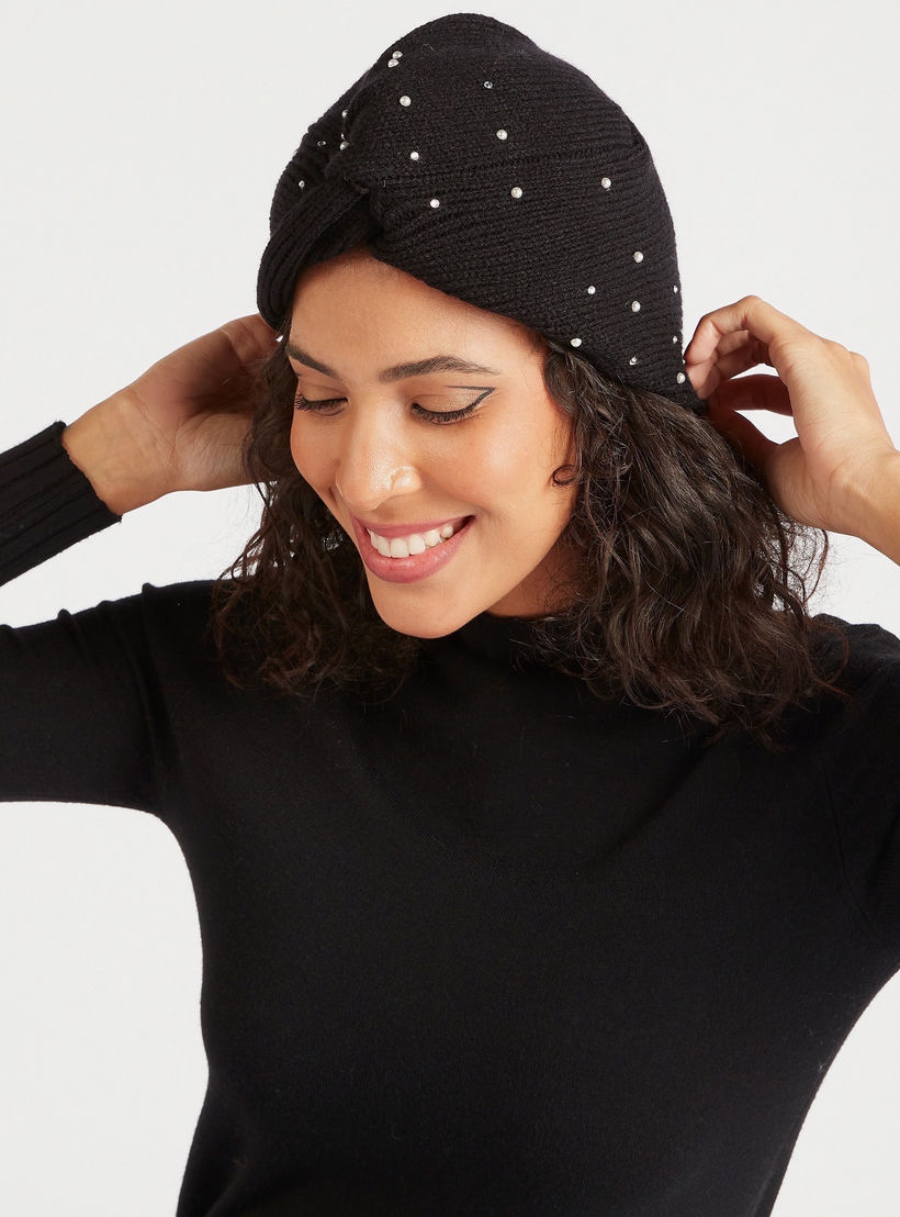 Textured Turban with Stone-Studded Detail-women-clothingaccessories-capsandhats-image-2