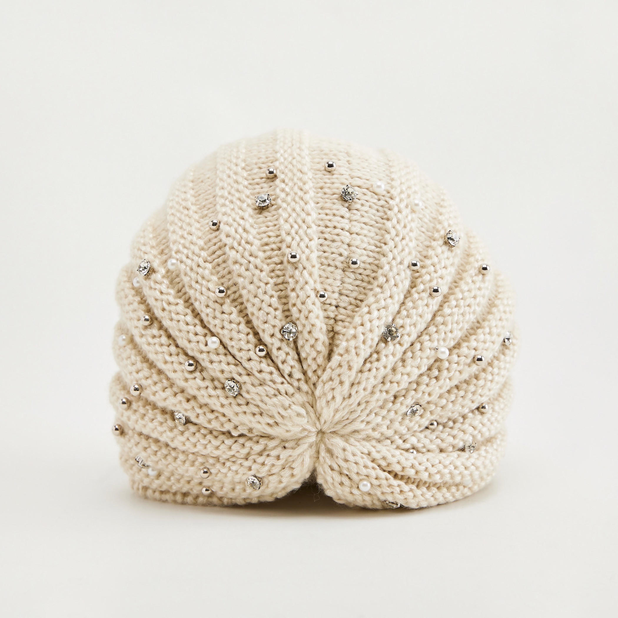 Textured Cap with Pearl Accents-women-clothingaccessories-capsandhats-image-1