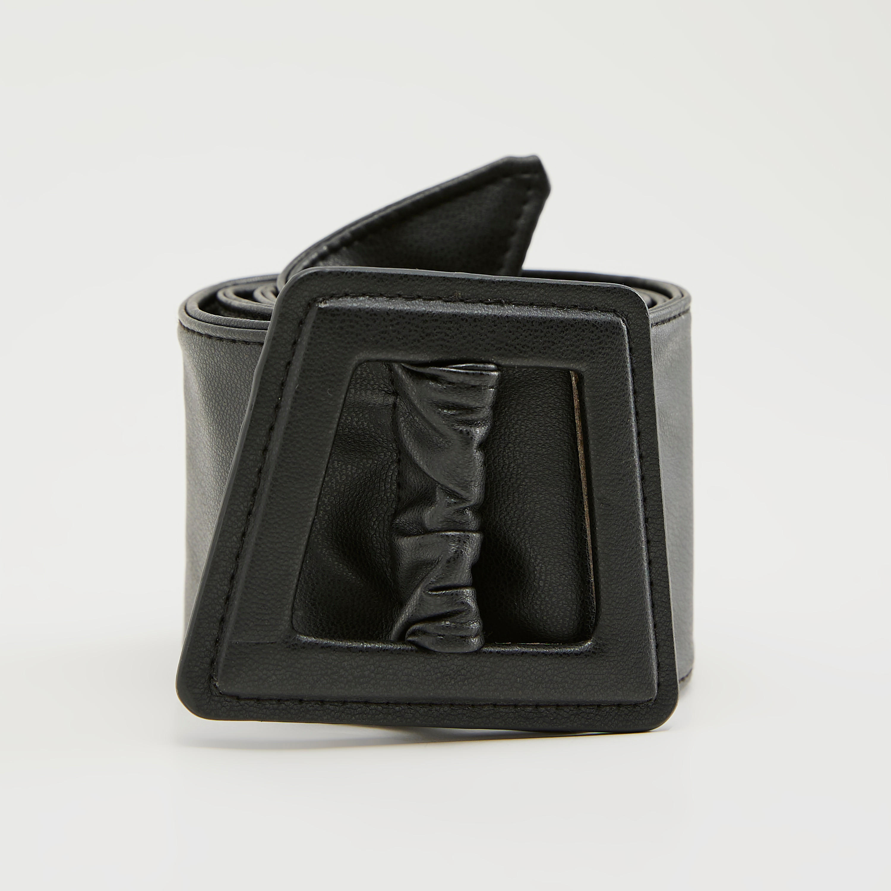 حزام خصر سادة بتفاصيل إبزيم وإغلاق سحب-women-clothingaccessories-belts-image-1
