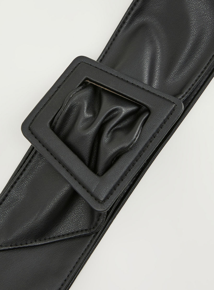حزام خصر سادة بتفاصيل إبزيم وإغلاق سحب-women-clothingaccessories-belts-image-3