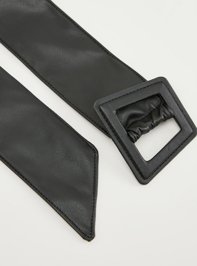 حزام خصر سادة بتفاصيل إبزيم وإغلاق سحب-women-clothingaccessories-belts-image-5
