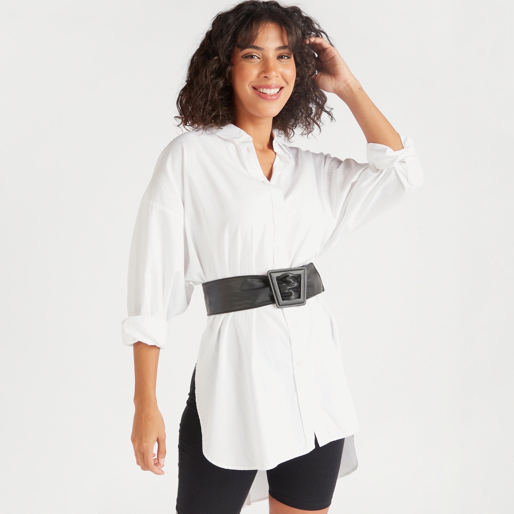 حزام خصر سادة بتفاصيل إبزيم وإغلاق سحب-women-clothingaccessories-belts-image-2