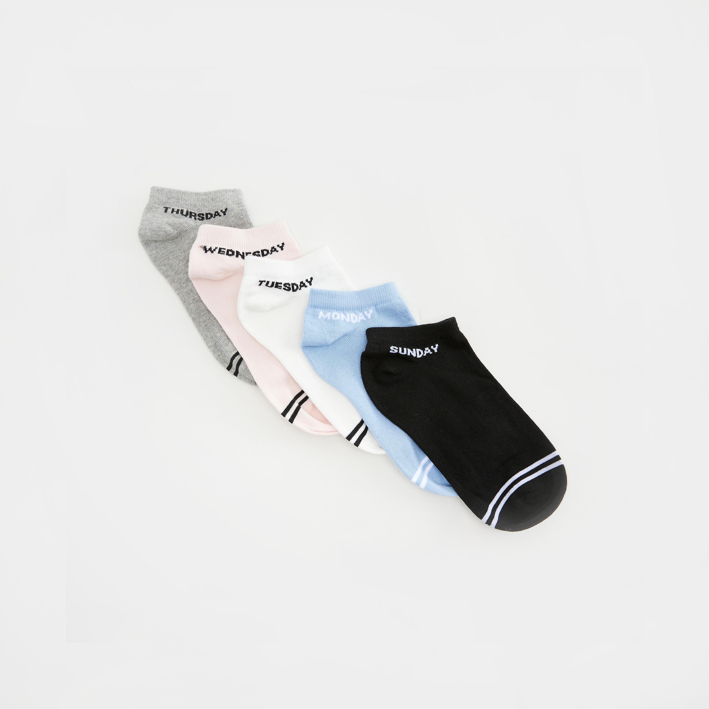 Set of 5 - Weekday Print Ankle Length Socks-women-socksandstockings-image-2