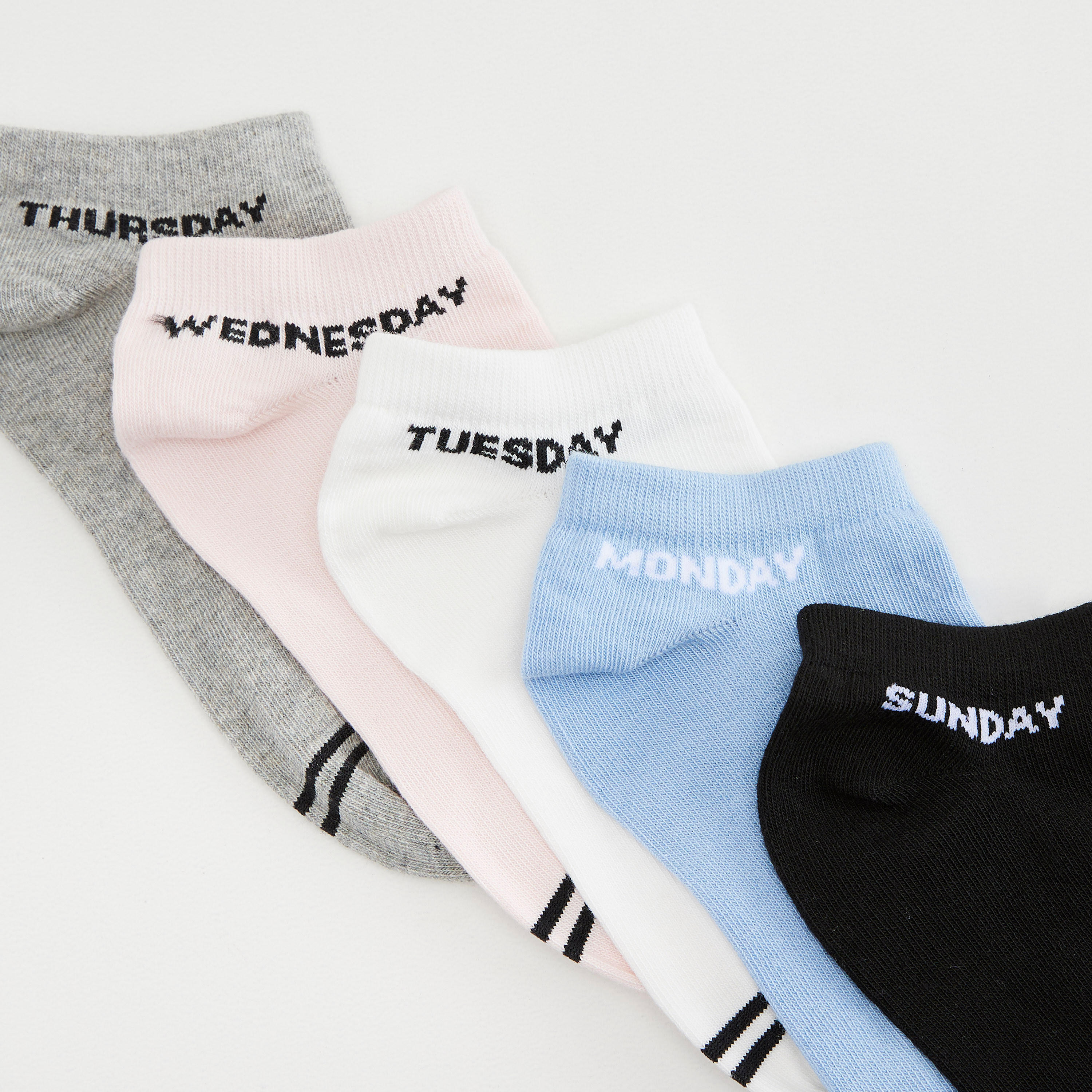 Set of 5 - Weekday Print Ankle Length Socks-women-socksandstockings-image-3