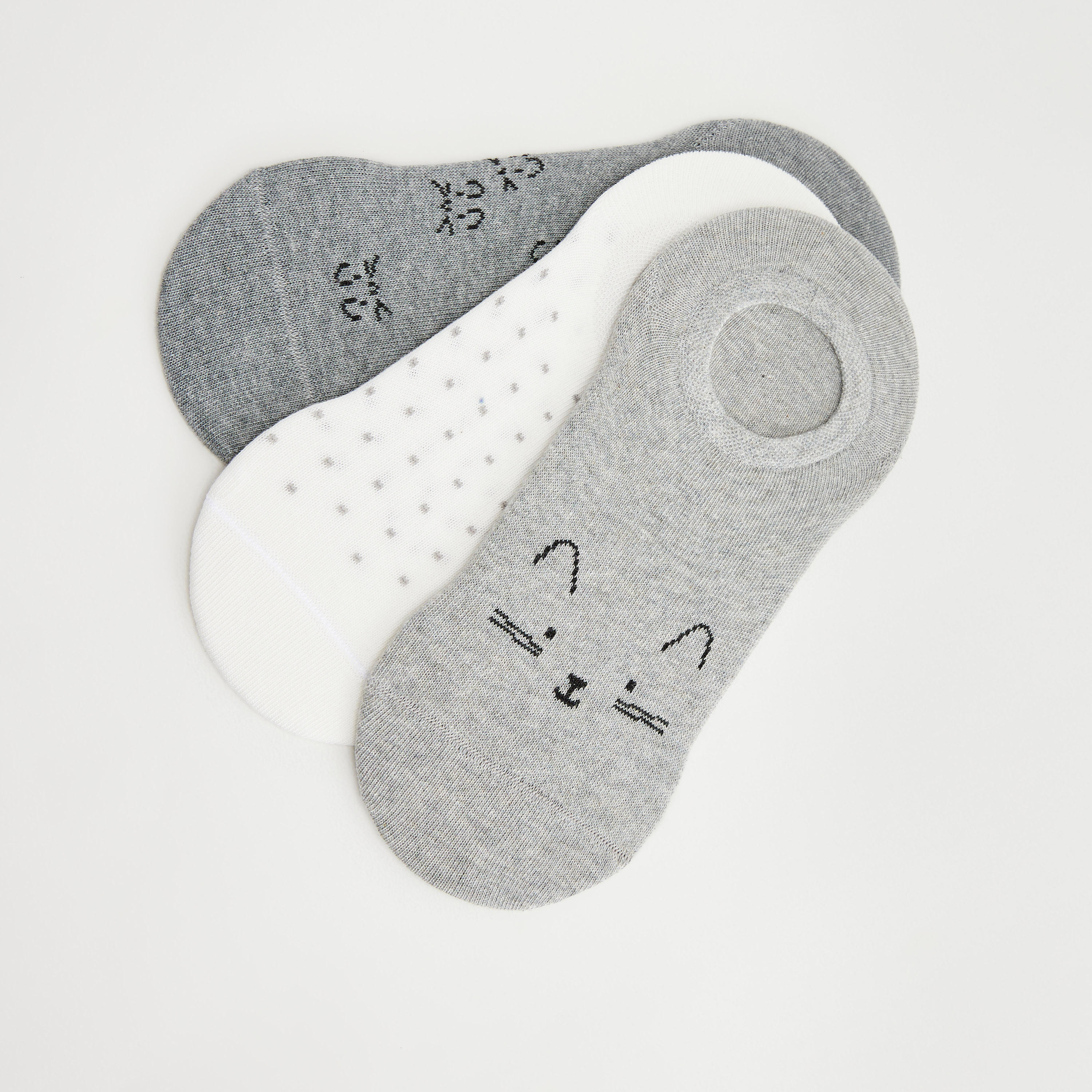 جوارب غير مرئية بطبعات - طقم من 3 أزواج-women-socksandstockings-image-3