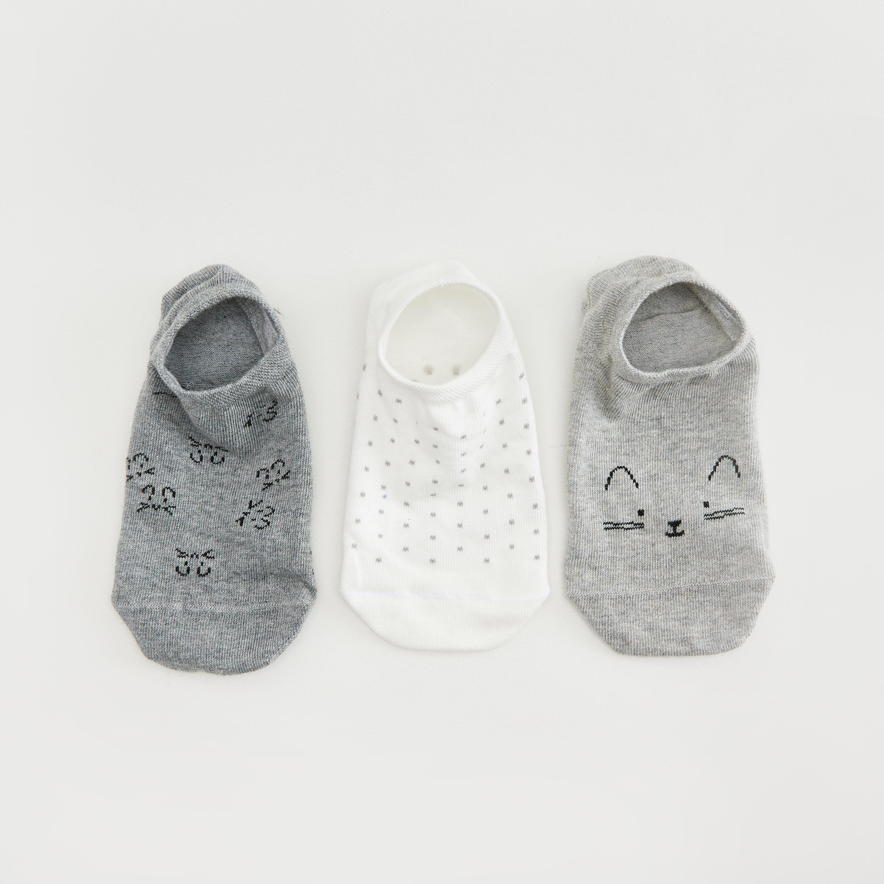 جوارب غير مرئية بطبعات - طقم من 3 أزواج-women-socksandstockings-image-4