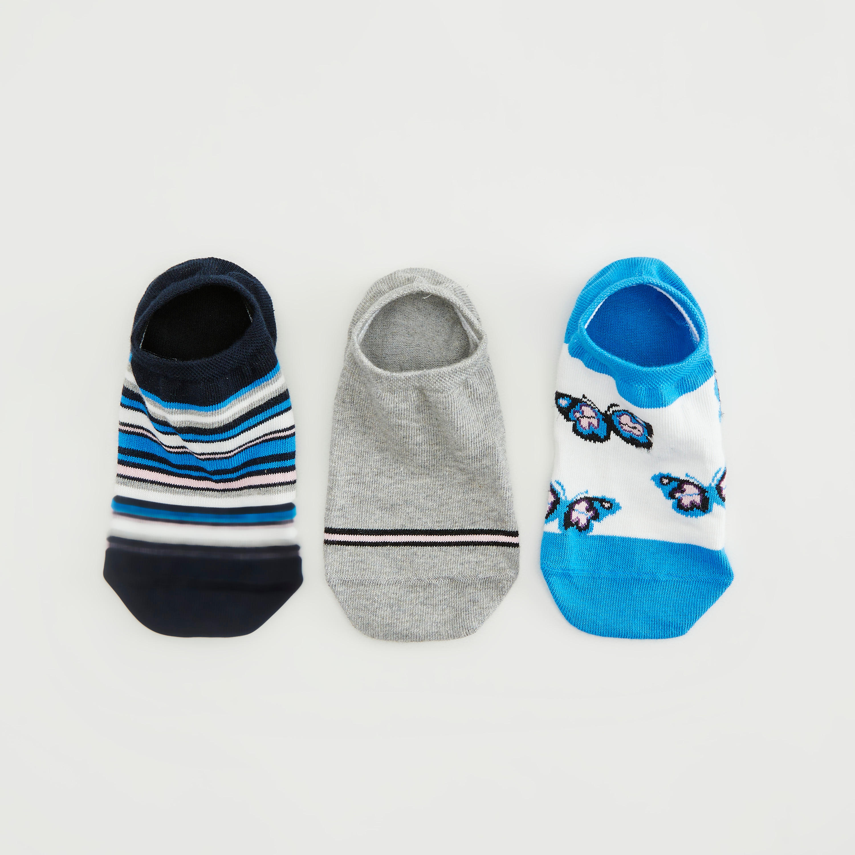 جوارب غير مرئية بطبعات - طقم من 3 أزواج-women-socksandstockings-image-4
