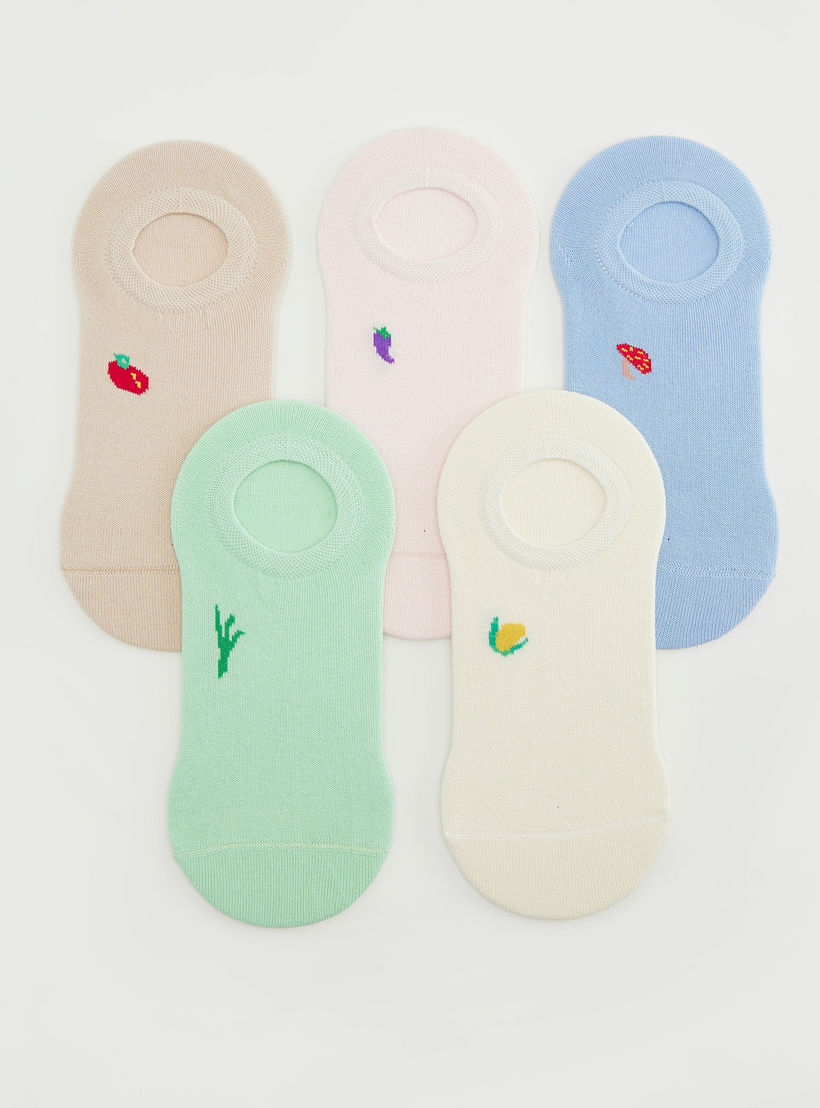 Set of 5 - Fruit Print Invisible Socks-women-socksandstockings-image-2