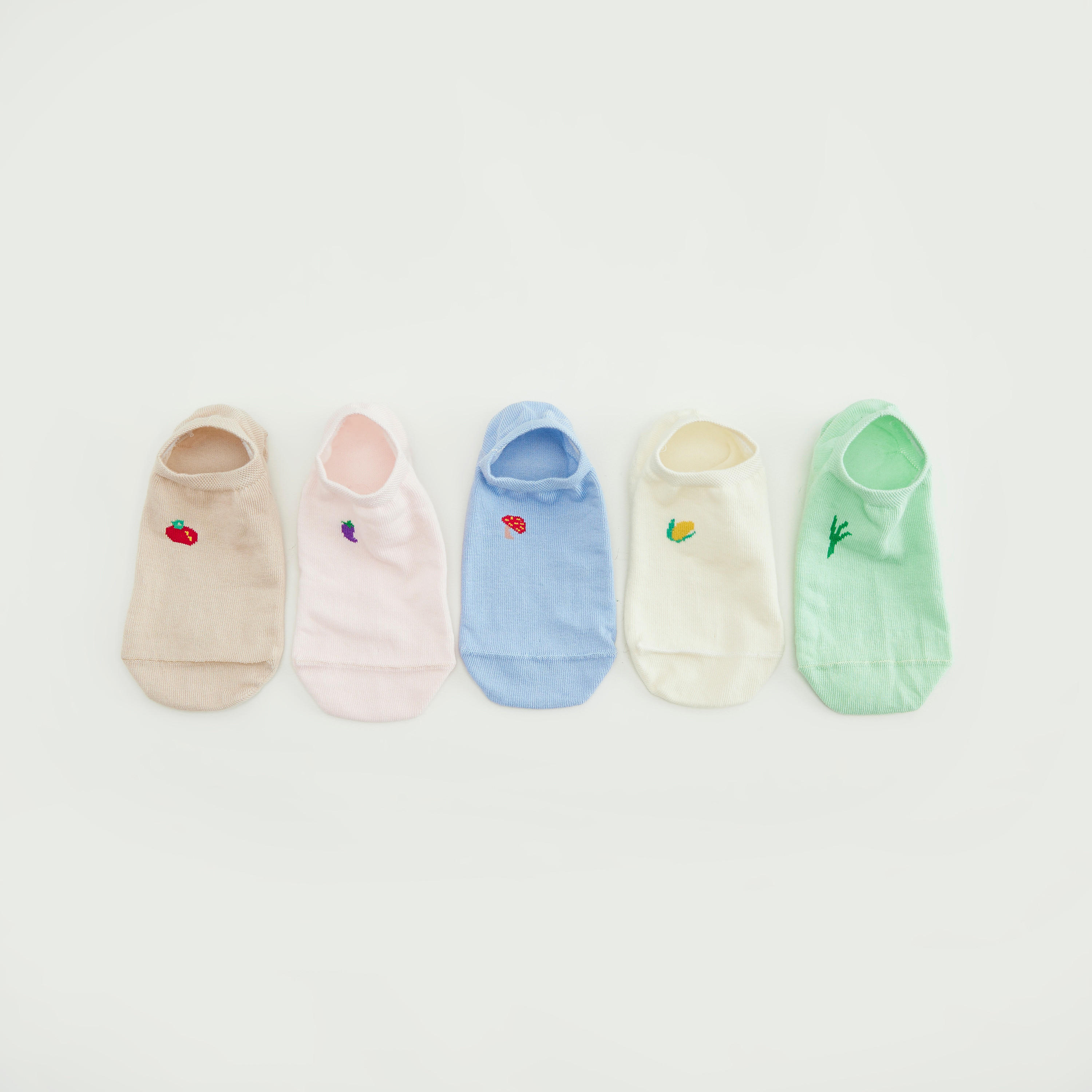 Set of 5 - Fruit Print Invisible Socks-women-socksandstockings-image-4