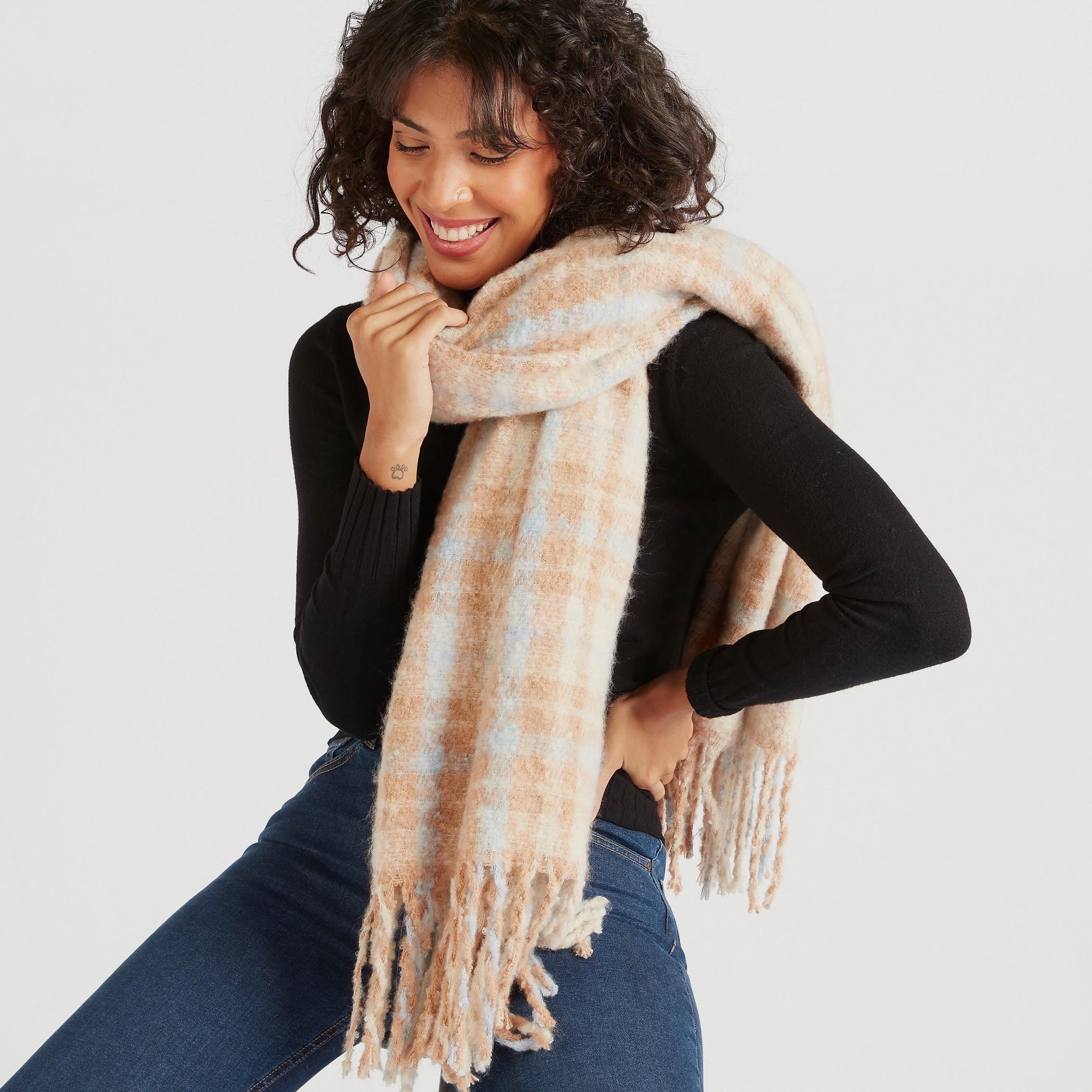 Checked Blanket Scarf with Fringes-women-clothingaccessories-scarves-image-2