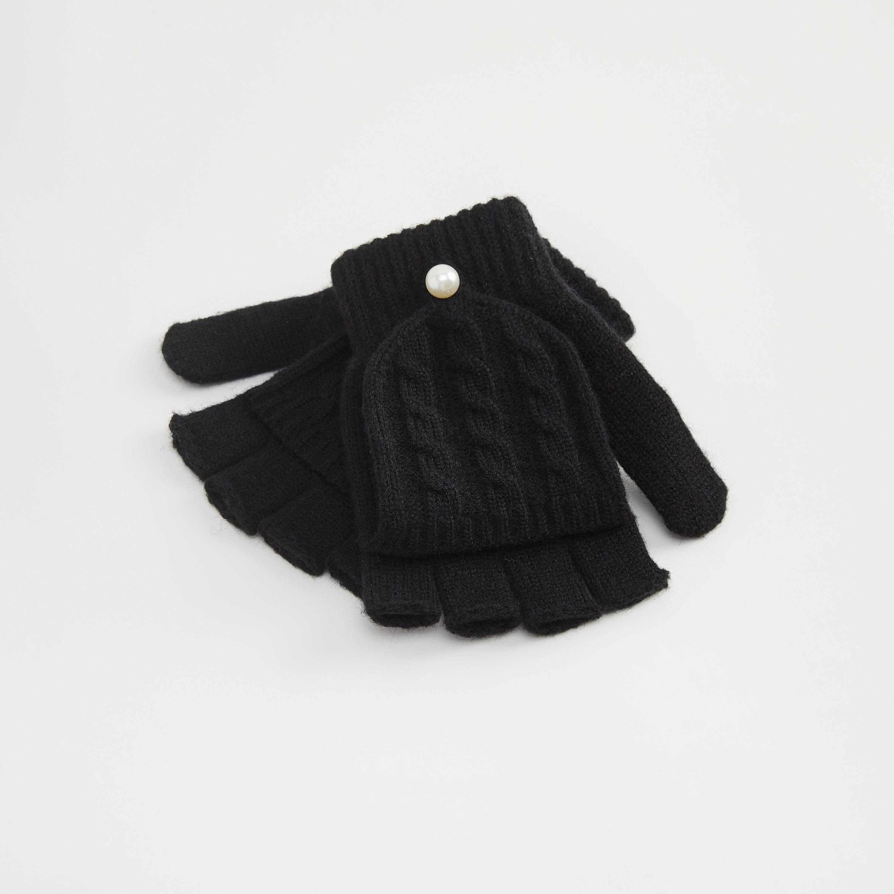 قفازات منسوجة بارزة الملمس بزينة لؤلؤ-women-clothingaccessories-gloves-image-4