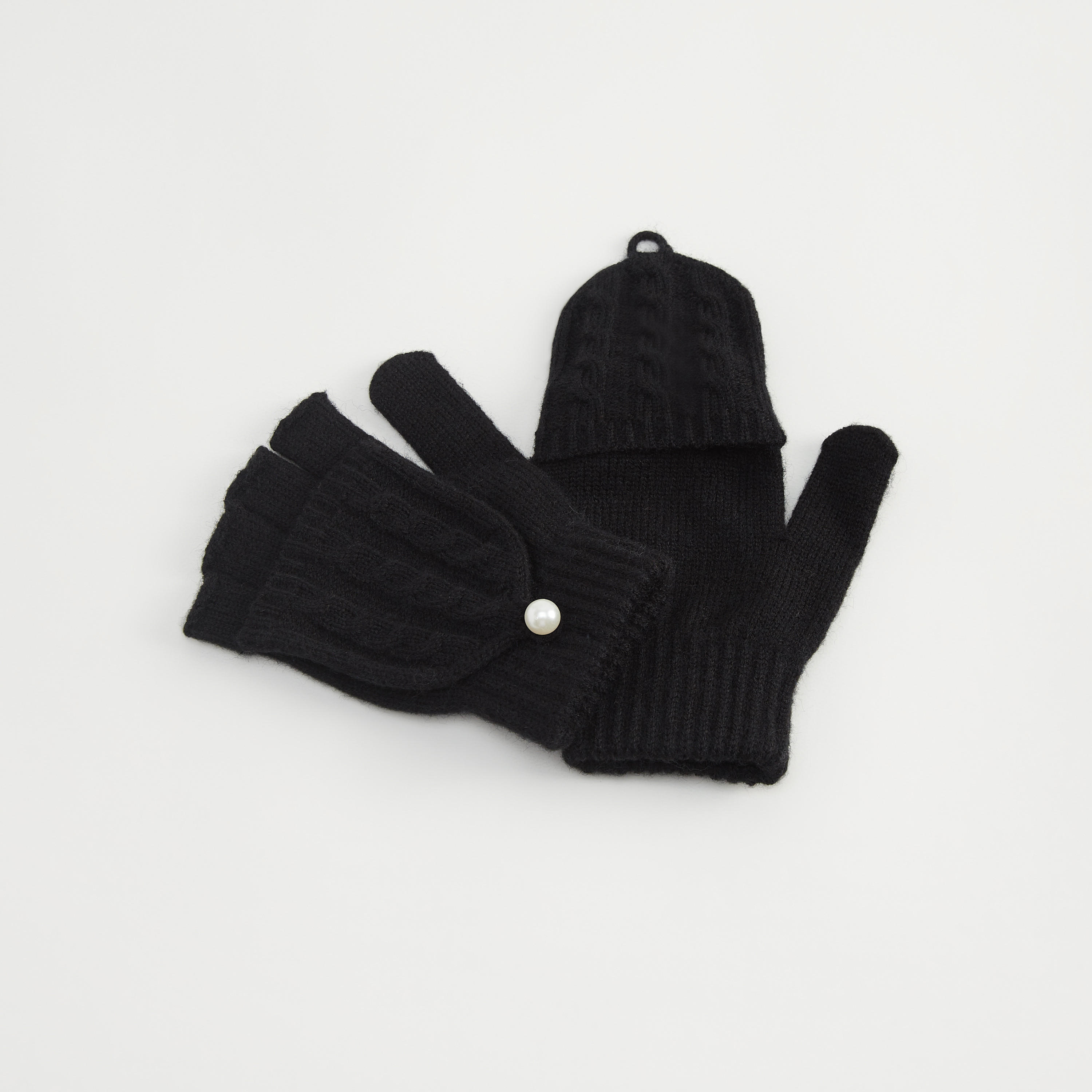 قفازات منسوجة بارزة الملمس بزينة لؤلؤ-women-clothingaccessories-gloves-image-3